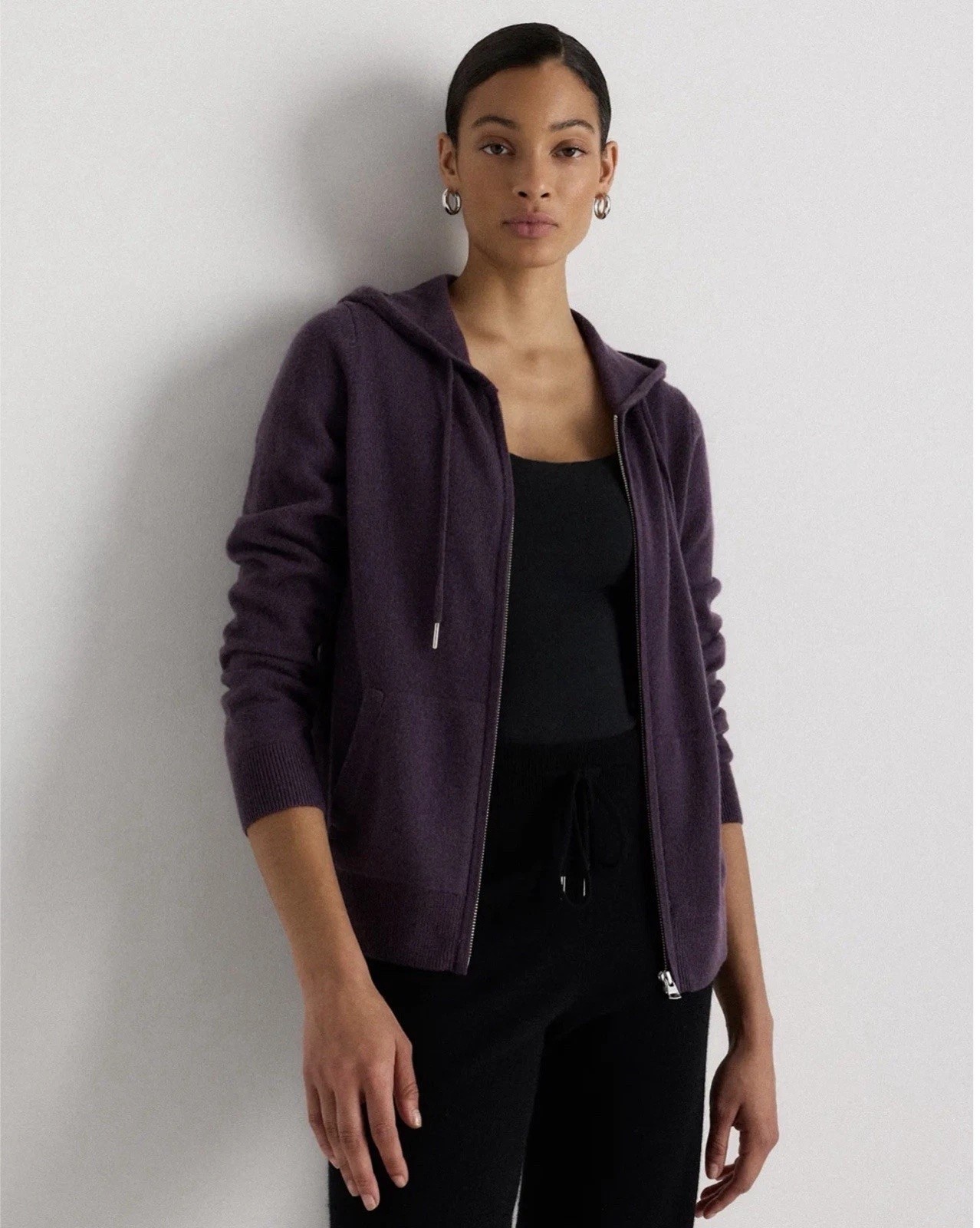 NWT Quince Mongolian Cashmere Full-Zip Hoodie Sweater