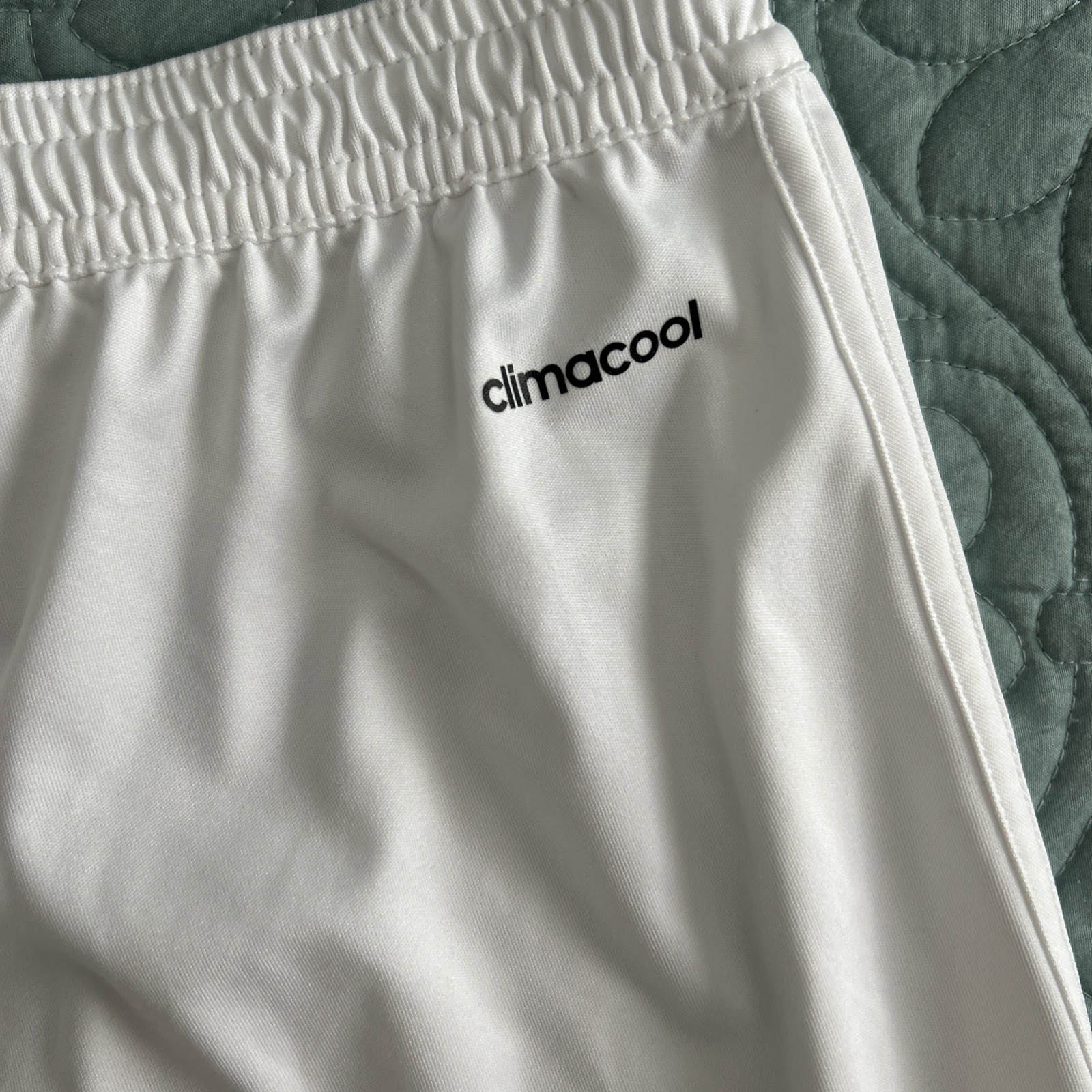 Adidas Shorts Men L ClimaCool White 3-Stripe Athletic Soccer Team