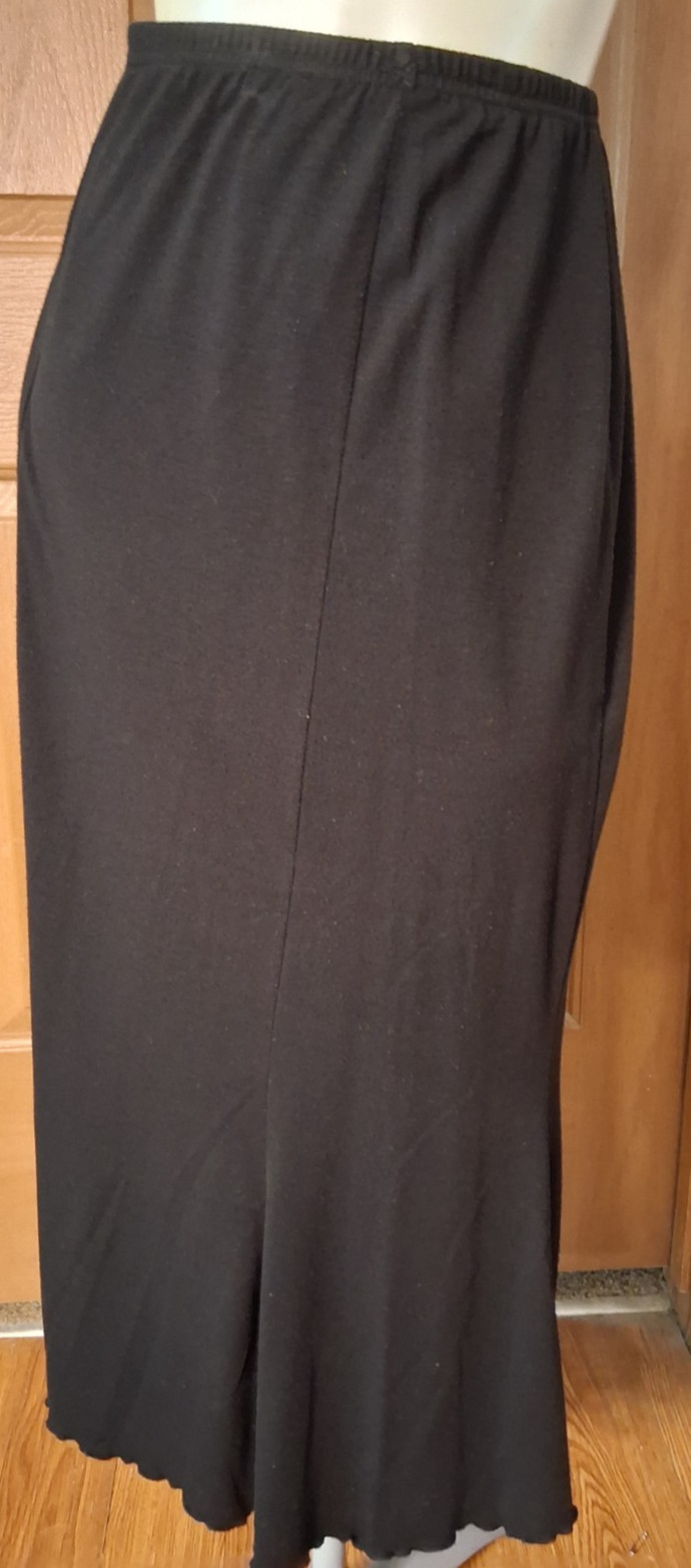 Skirtology Jersey Skirt Black 6 Gore Elastic Waist Midi Misses Size L