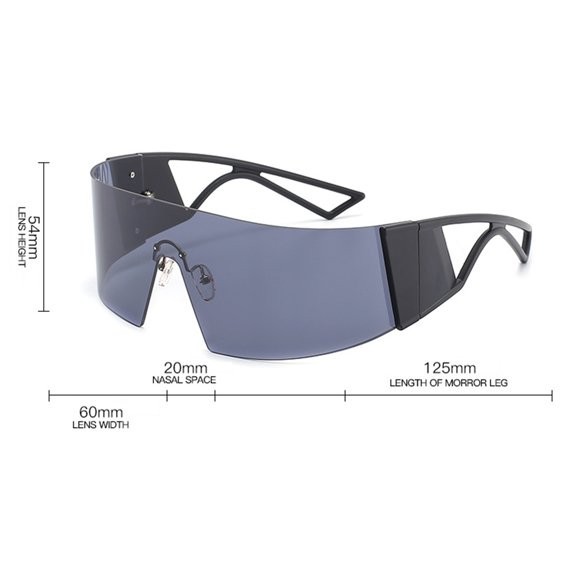 Futuristic Shield Men Sunglasses Gradient Tinted Lenses Bold Black Frames Visor