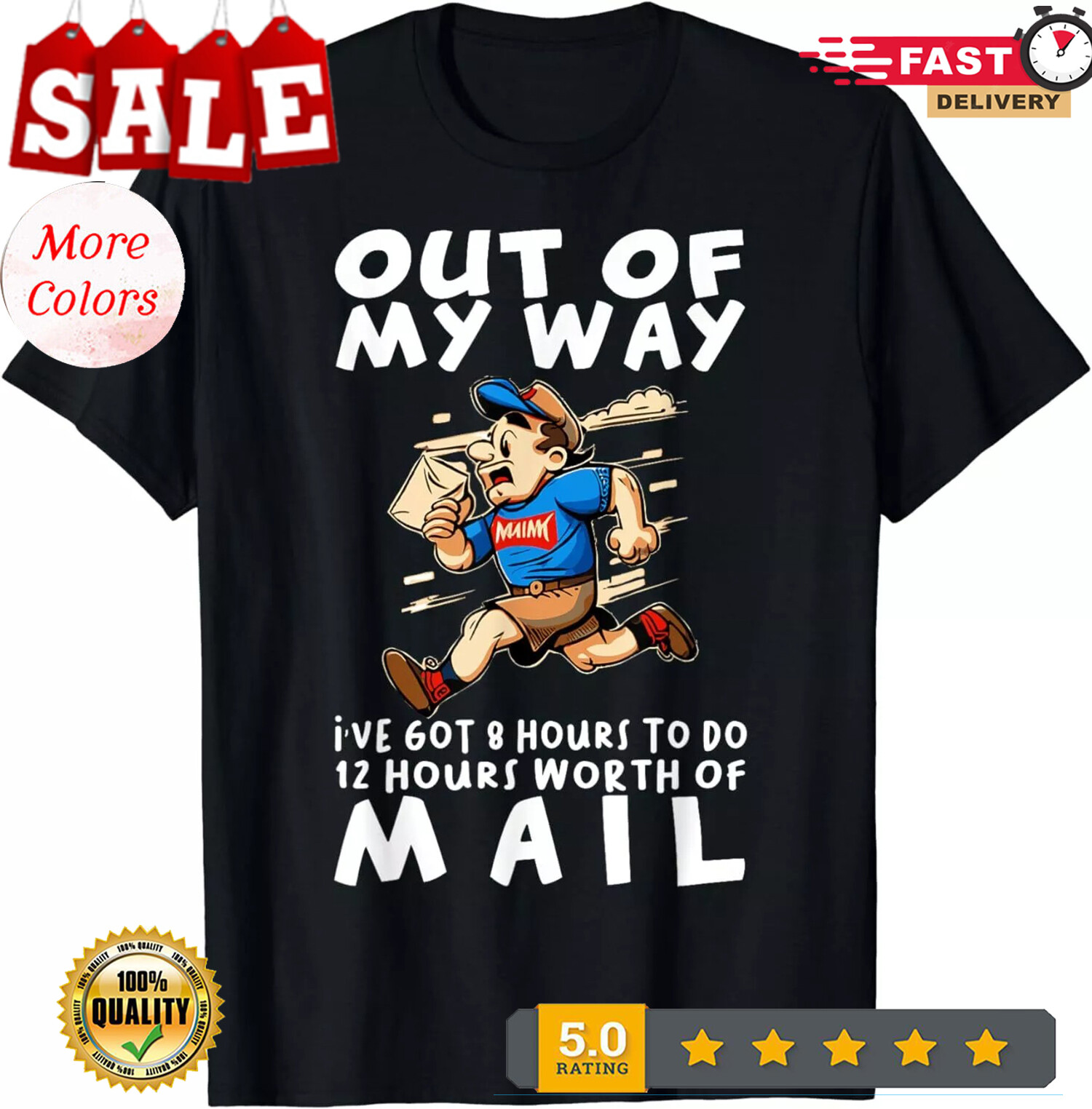 2025/NEW LIMITED Best Postal Worker Funny Delivery Mailman Gift Idea T-Shirt S-3