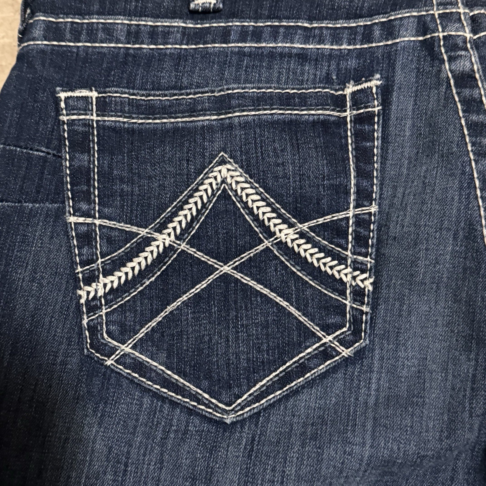NWT Ariat REAL Womens Mid Rise Straight ICON OCEAN Blue Jeans 10017216 32 L
