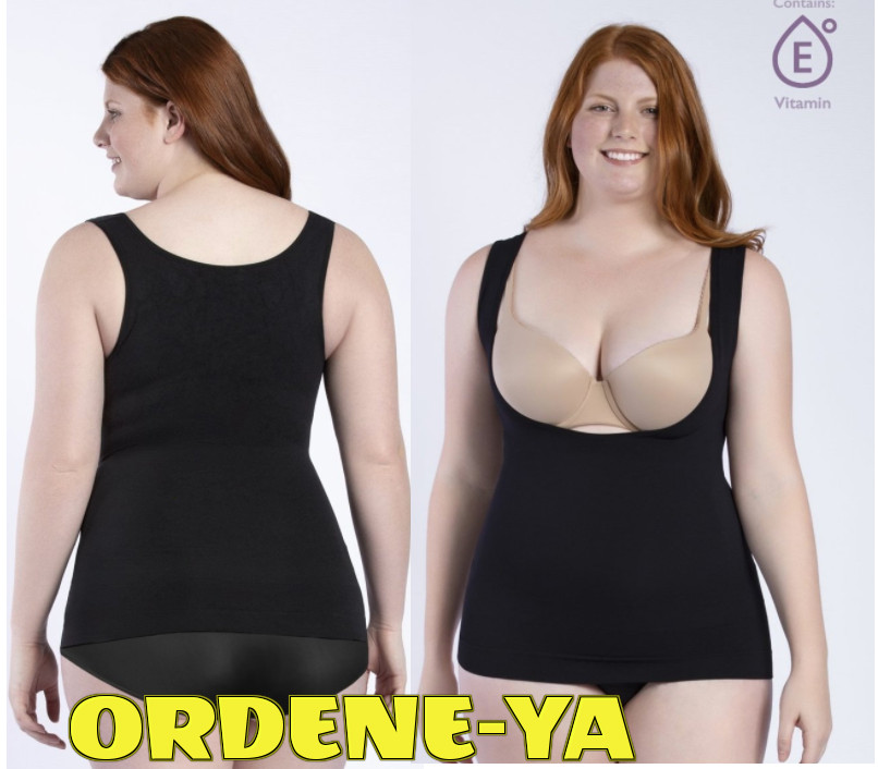 ESSENTIAL OPEN BUST CONTROL SLIM TANK SHAPER T-SHIRT SLIM CONTROL CAMI REDU
