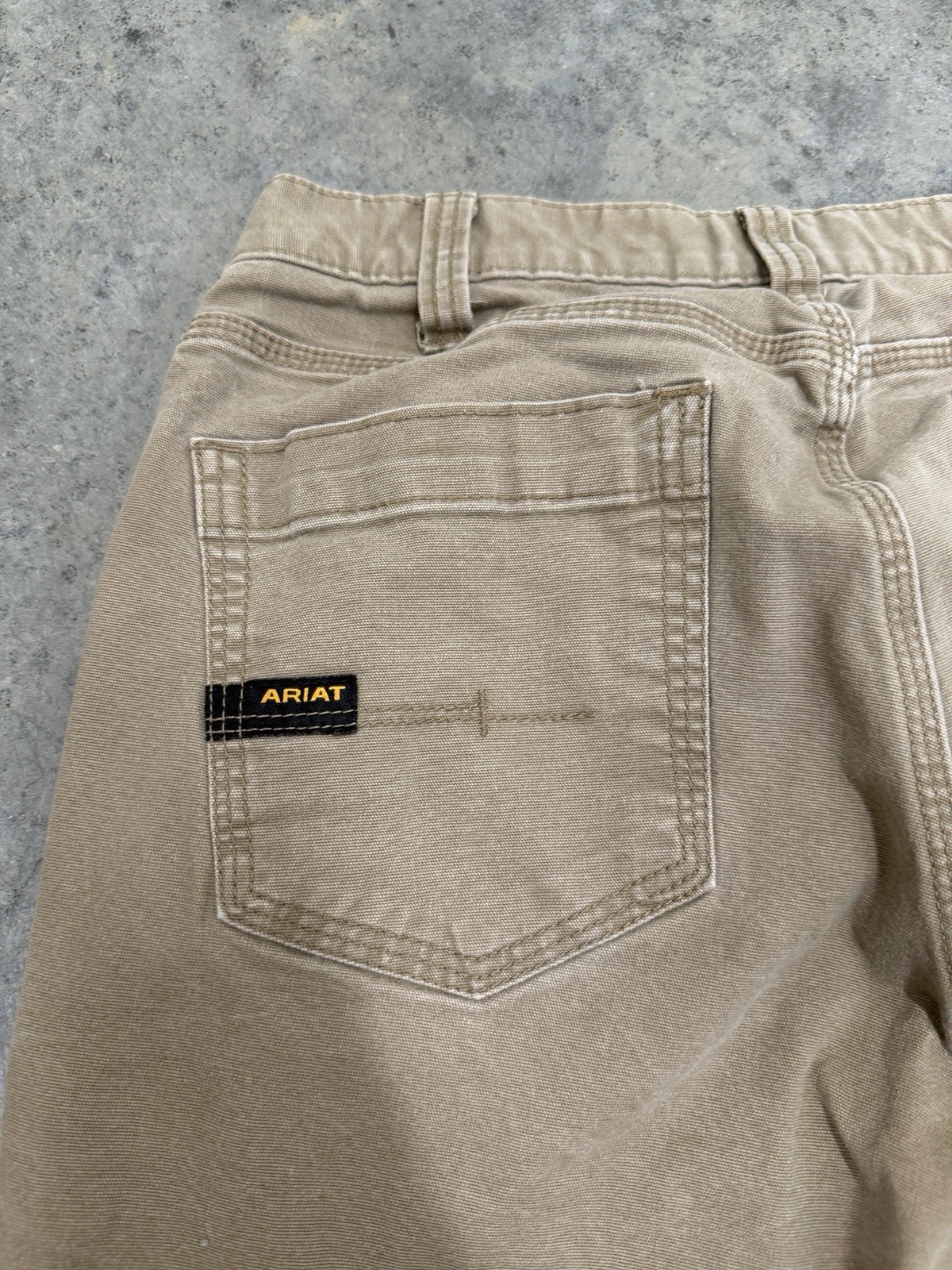 Ariat Men’s Rebar M4 Work Pants 32×30 Khaki Canvas Relaxed Straight Utility