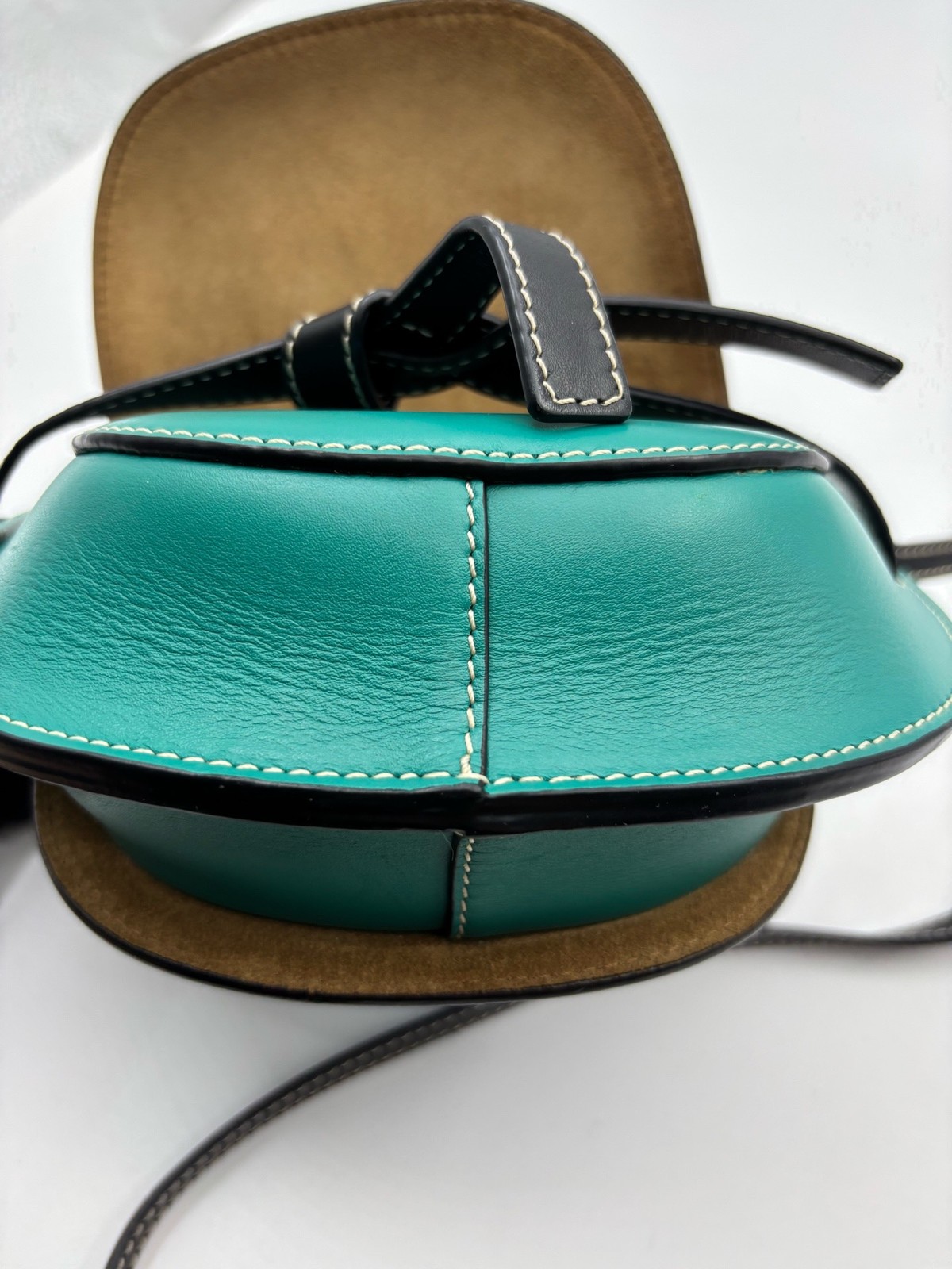 Loewe Pre-Owned Authentic Gate Saddle Bag Blue 13*8*11cm