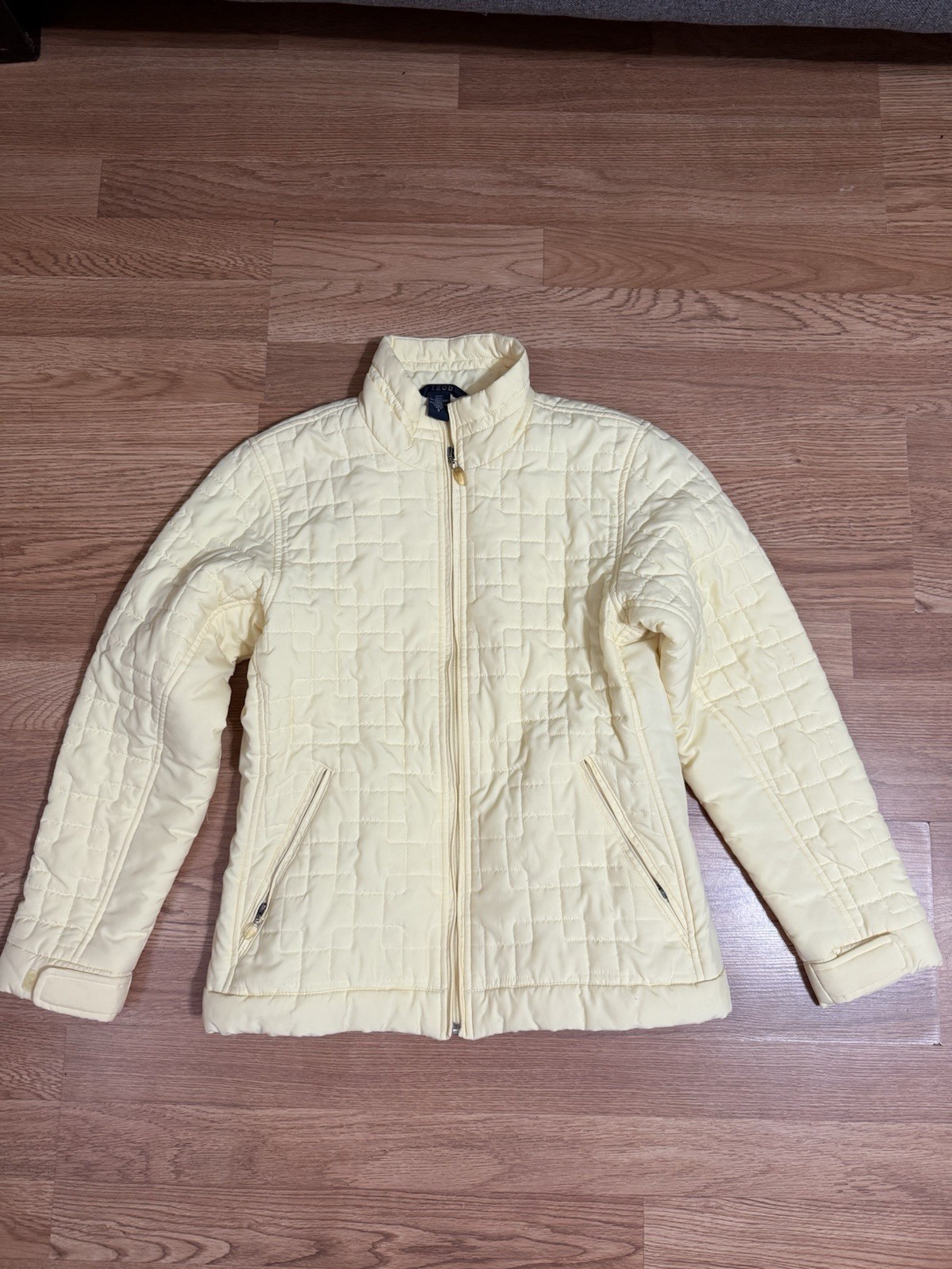 IZOD Yellow Quilted Full Zip Short Jacket Long Sleeve Women’s Size S