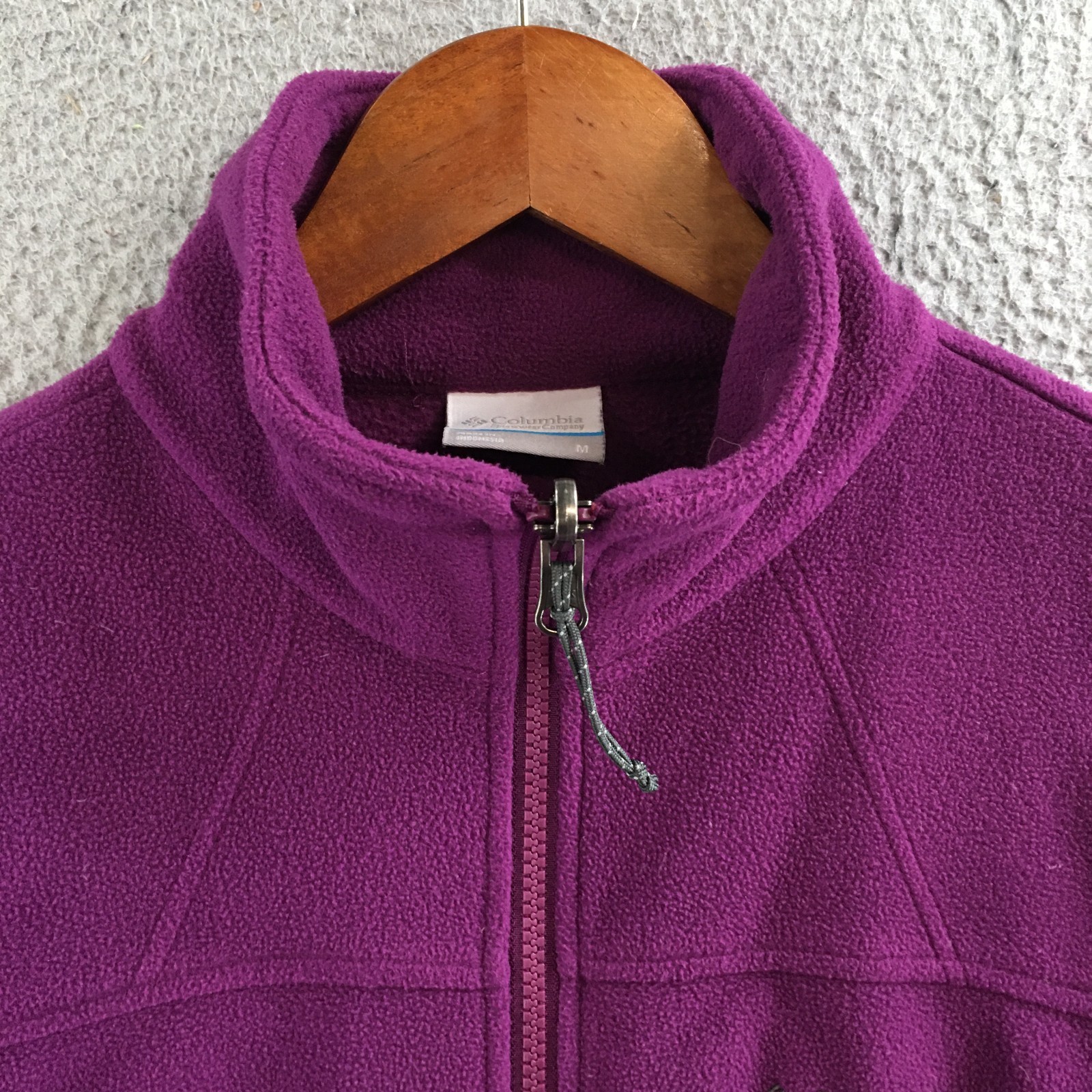 Columbia Fast Trek II Jacket Womens M Full Zip Fleece Zipped Pockets Purple