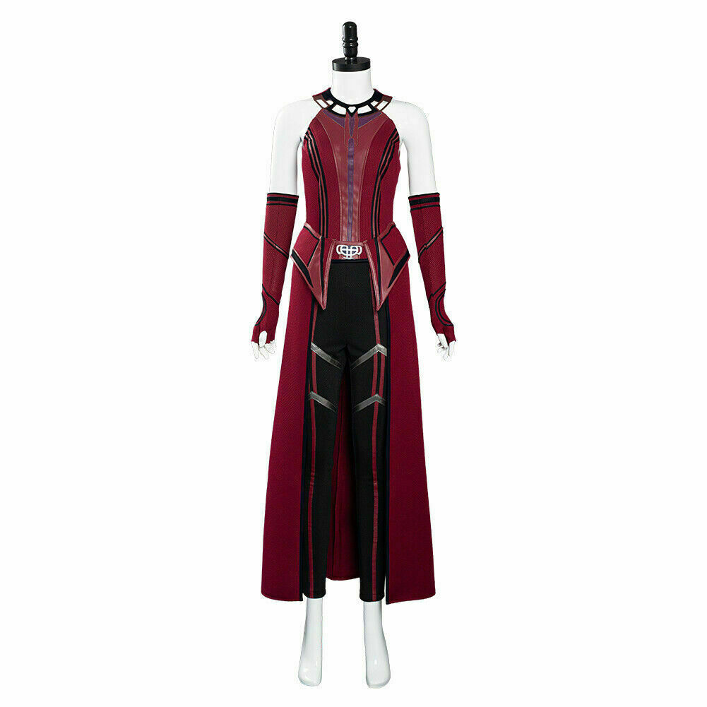 Wanda Vision Scarlet Witch Cosplay Costume Halloween Outfit Battle Suit #