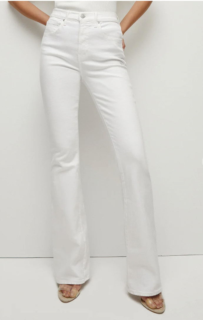NWT $248 Veronica Beard BEVERLY SKINNY-FLARE JEANS in White