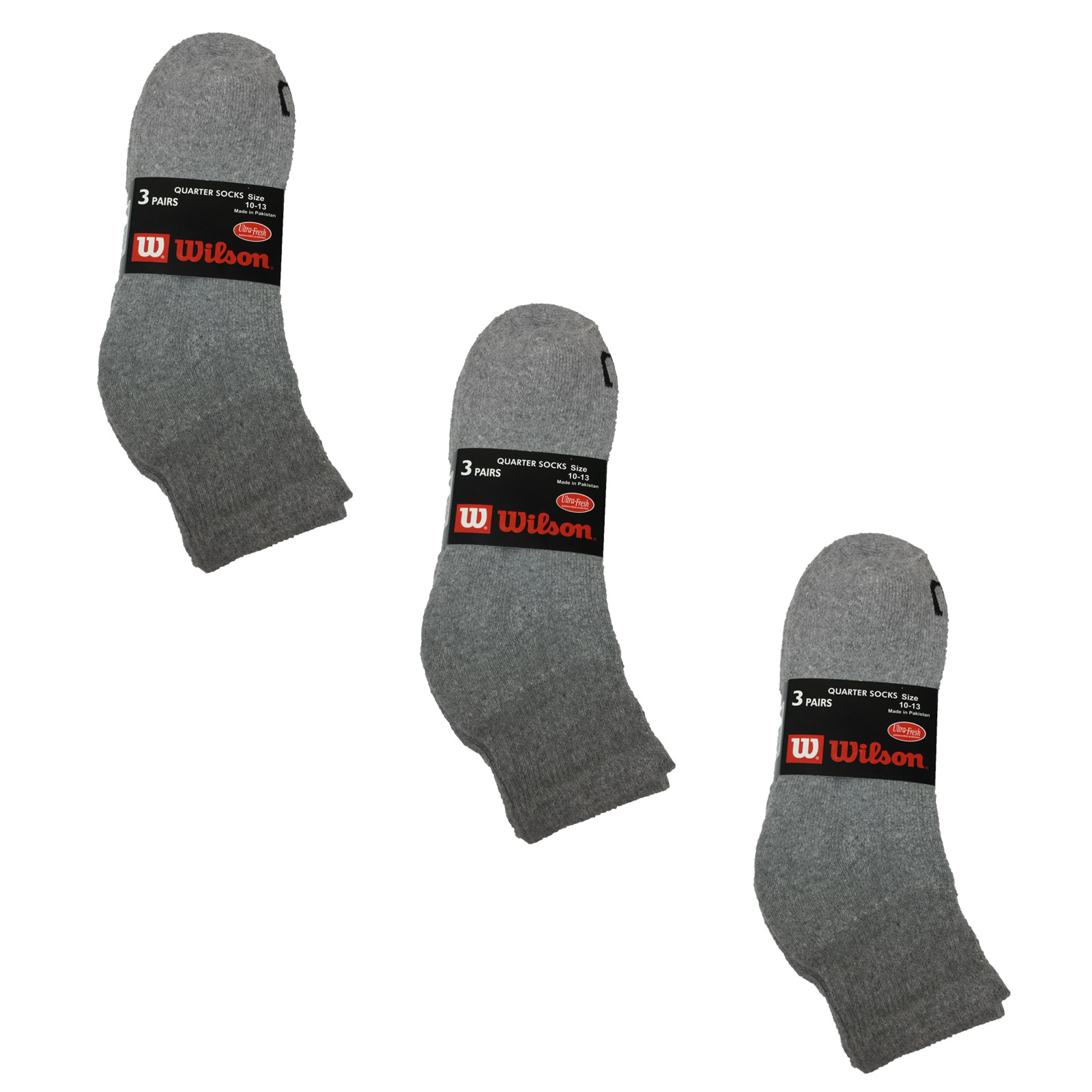 Wilson Quarter Socks, Men’s Cotton Ultra Fresh Protection Athletic, Size 10-13