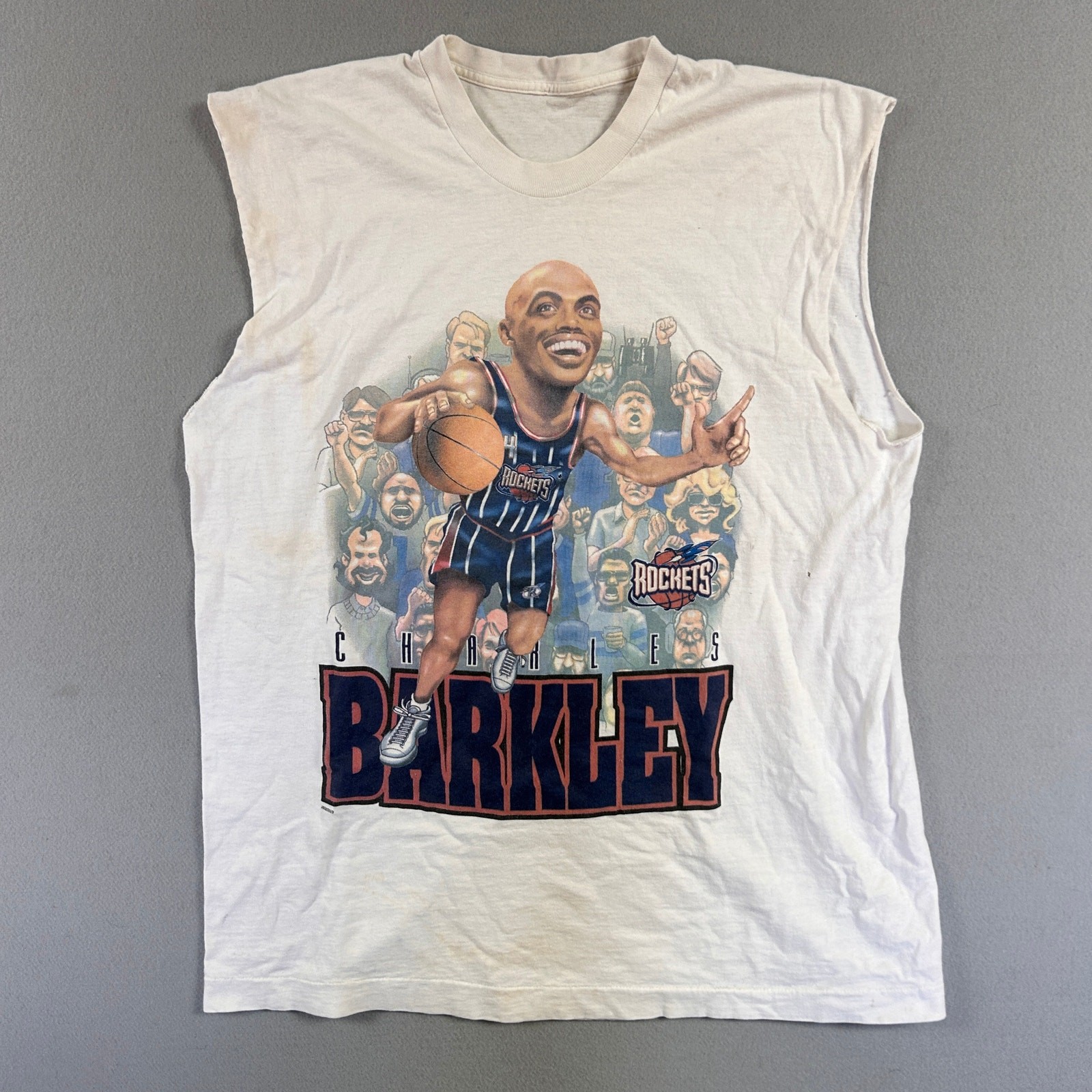 Vintage Houston Rockets Charles Barkley Big Head T Shirt Size XL