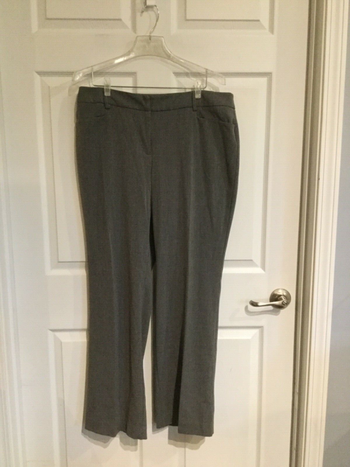 euc Apt. 9 women’s 14 gray black pants button snap zip front belt loops