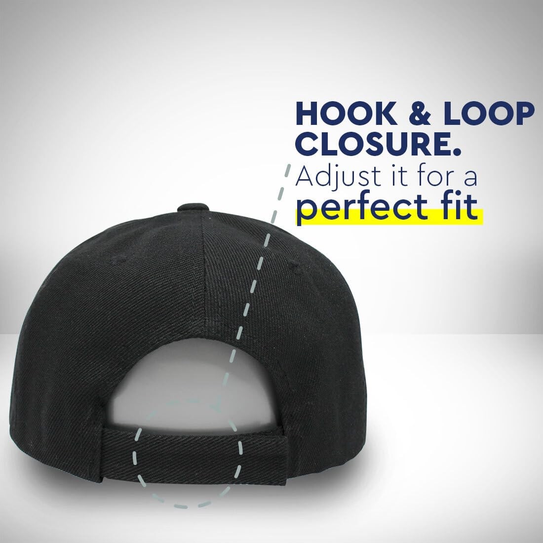 Baseball Cap Custom Personalized Text Acrylic Dad Hats for Men One Size, Navy