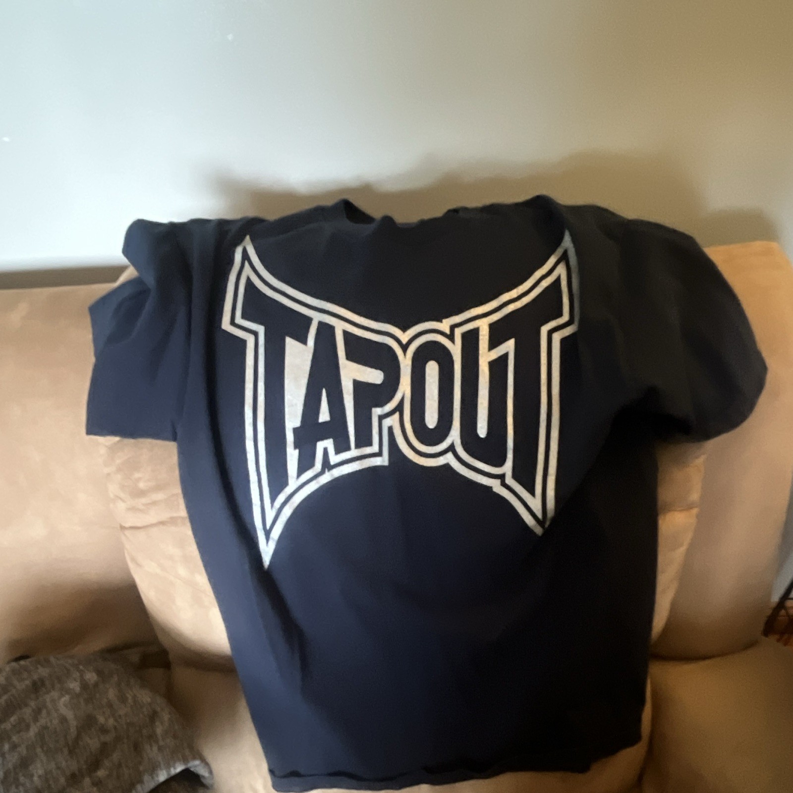 Tapout Men’s Black Logo Graphic Print Crew Neck Cotton T-Shirt Size L