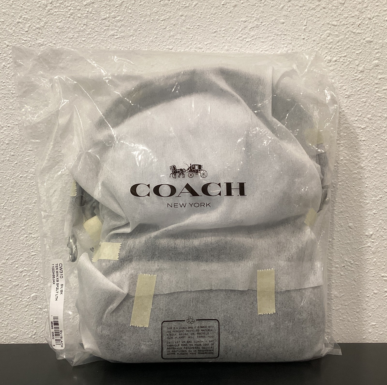 Coach Teri Mini CW310 Black 7.75″ x 4.75″ x 2.25″ Spazzolato Leather 2 Straps