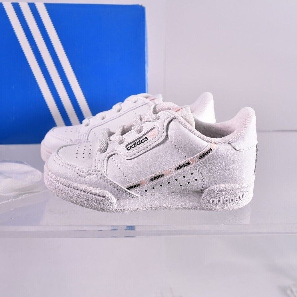 Size 5 Toddler Kid’s adidas Originals Continental 80 Pull-On Shoes EG4347 White