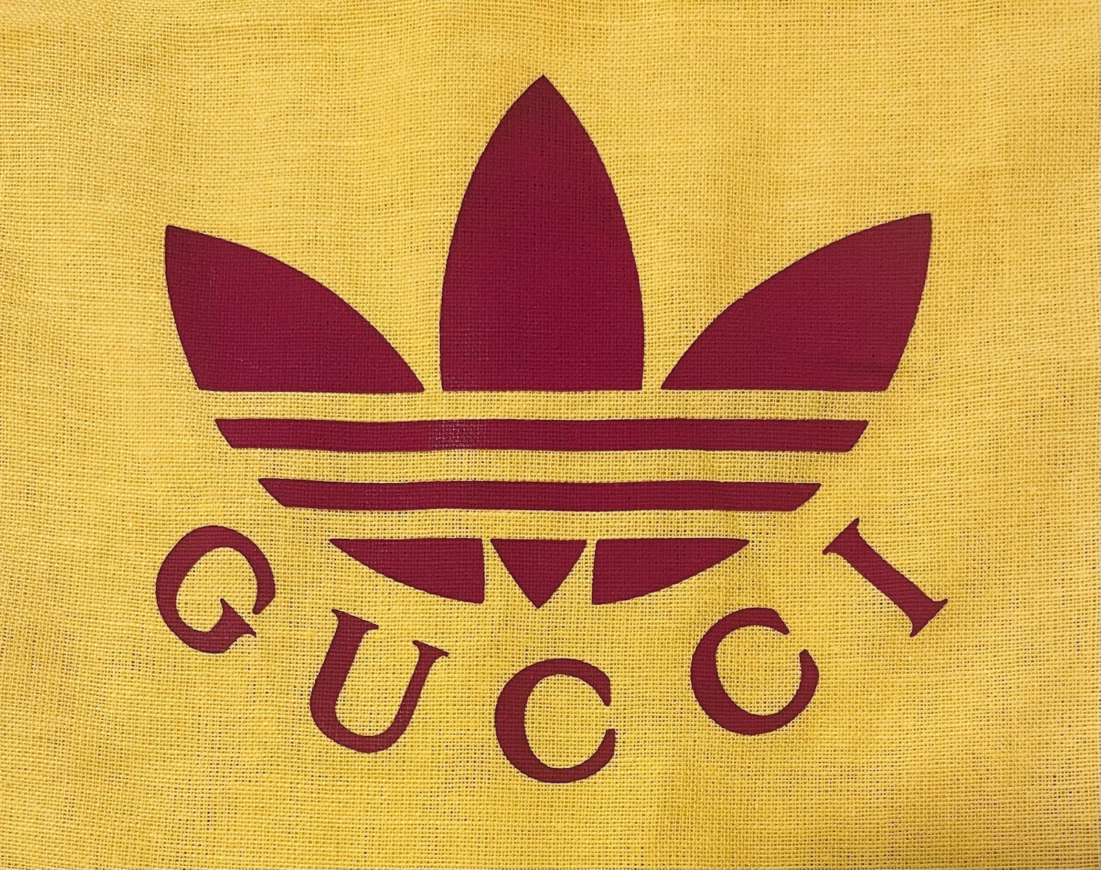 GUCCI x ADIDAS- 8” x 17” Inch Yellow & Burgundy Dust Bag – Authentic