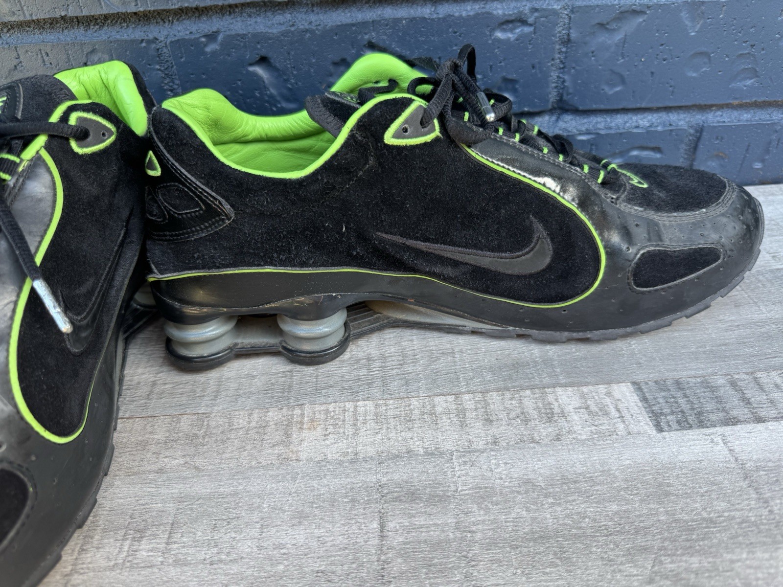 Nike Shox Monster Black Green Sneakers Athletic Shoes Men Size 14 Vintage Rare