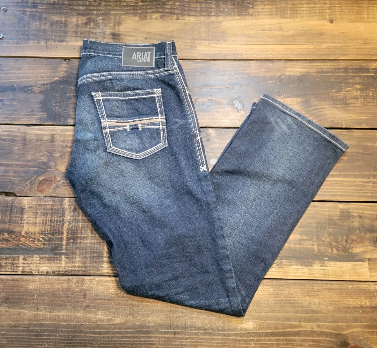 Ariat M5 Slim Straight Blue Jeans Men’s 35×34 Dark Washed Denim Like New