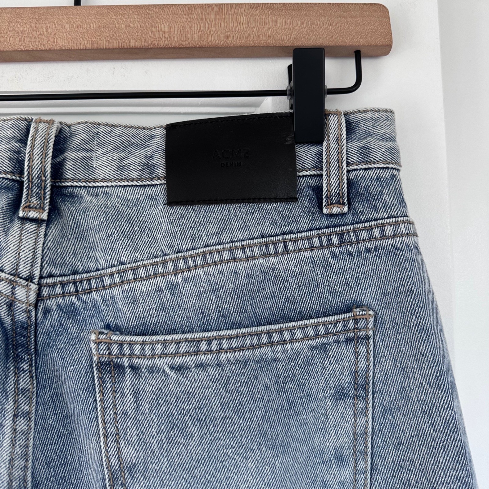 Source Unknown ACME High Waisted Straight Leg Jeans Light Wash Cotton Denim L