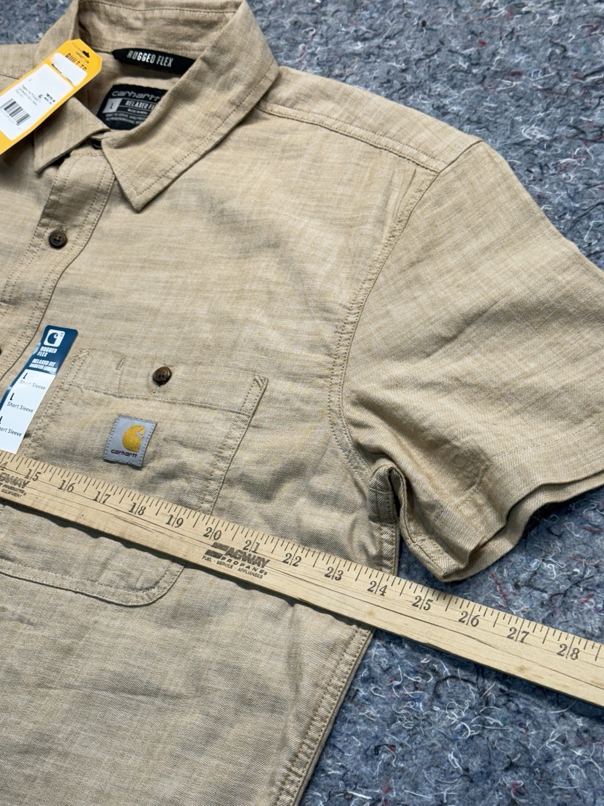 Carhartt Rugged Flex Shirt Mens Large Relaxed Fit Lightweight Short Sleeve Plaid