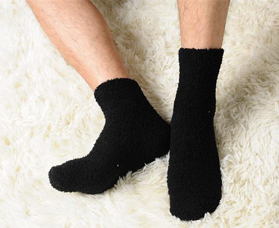 3-10 Pair For Mens Soft Cozy Fuzzy Socks Striped Solid Winter Home Slipper 10-13