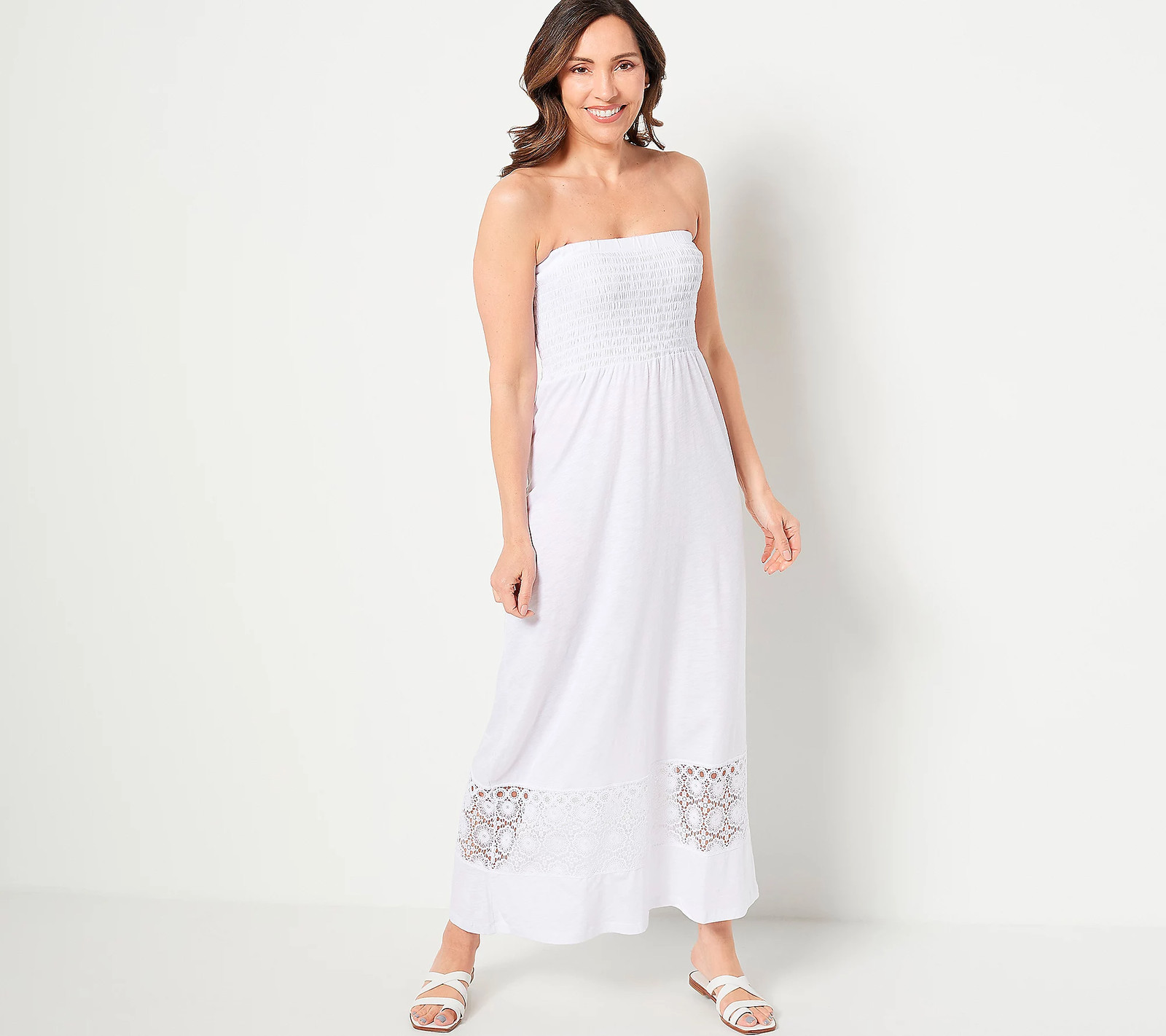 Belle by Kim Gravel Petite Cover Up Dress White 1X New