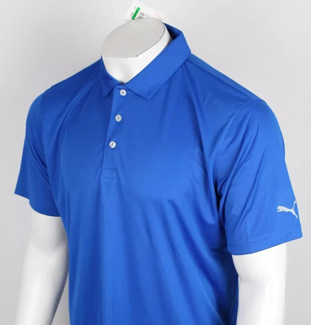 Puma Golf Polo Men’s Icon Polo Short Sleeve Shirt L Large Lapis Blue