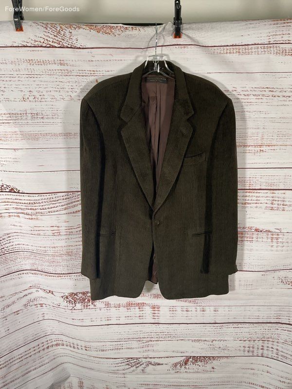 Men’s Vintage Donna Karan Corduroy Jacket Brown Size 46R Wool Blend