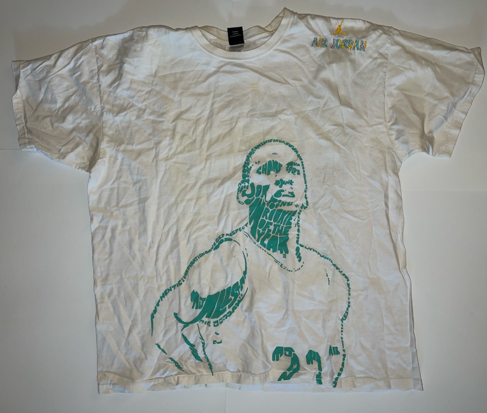Air Jordan 63 Points White T-Shirt Basketball Print size XXXL 3x Brand