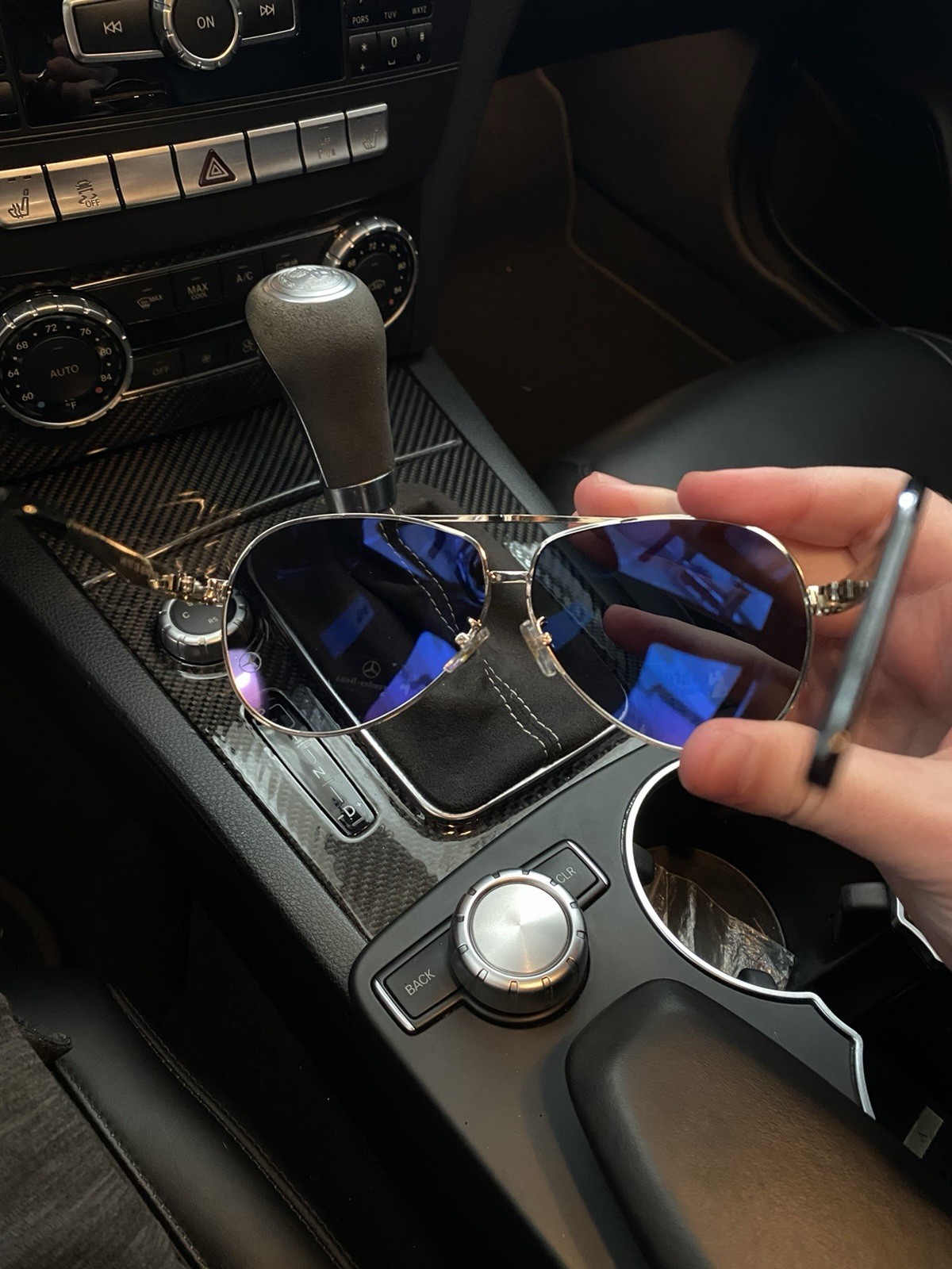Mercedes Benz Aviator MB737 Silver & Black Sunglasses Made In Italy 65-12-130