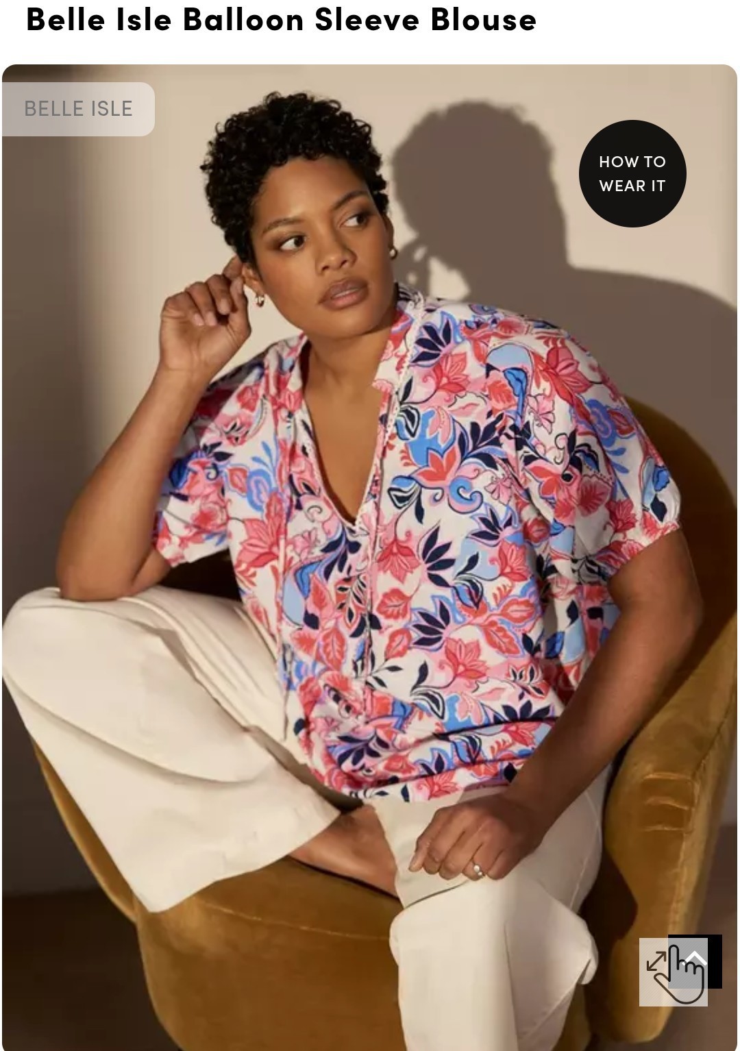 Torrid Plus Size 24 Floral Balloon Sleeve Blouse V-Neck Short Sleeve Multicolor