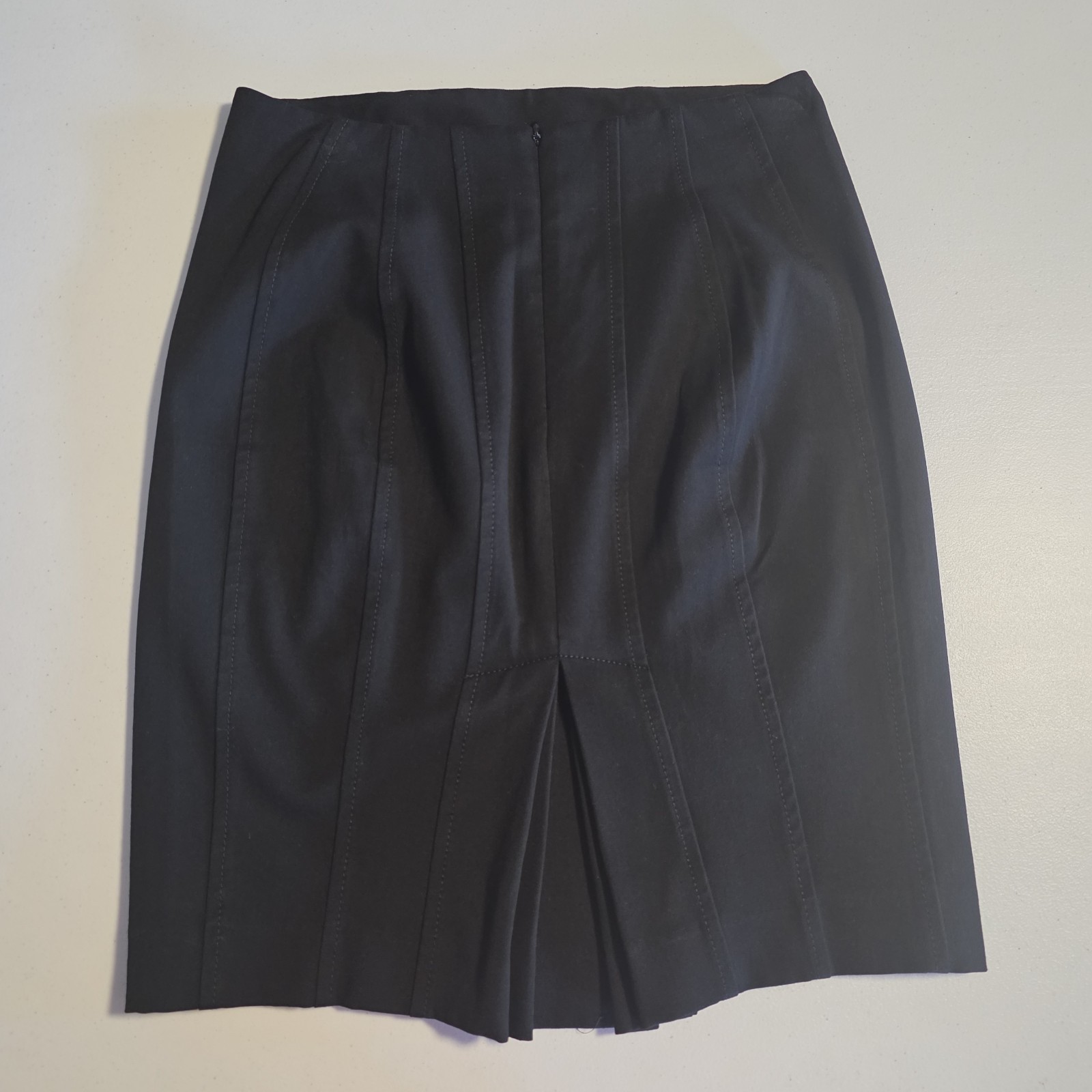 Express A-Line Skirt Back Zip Black Lined Slit Stretch Career Size 4