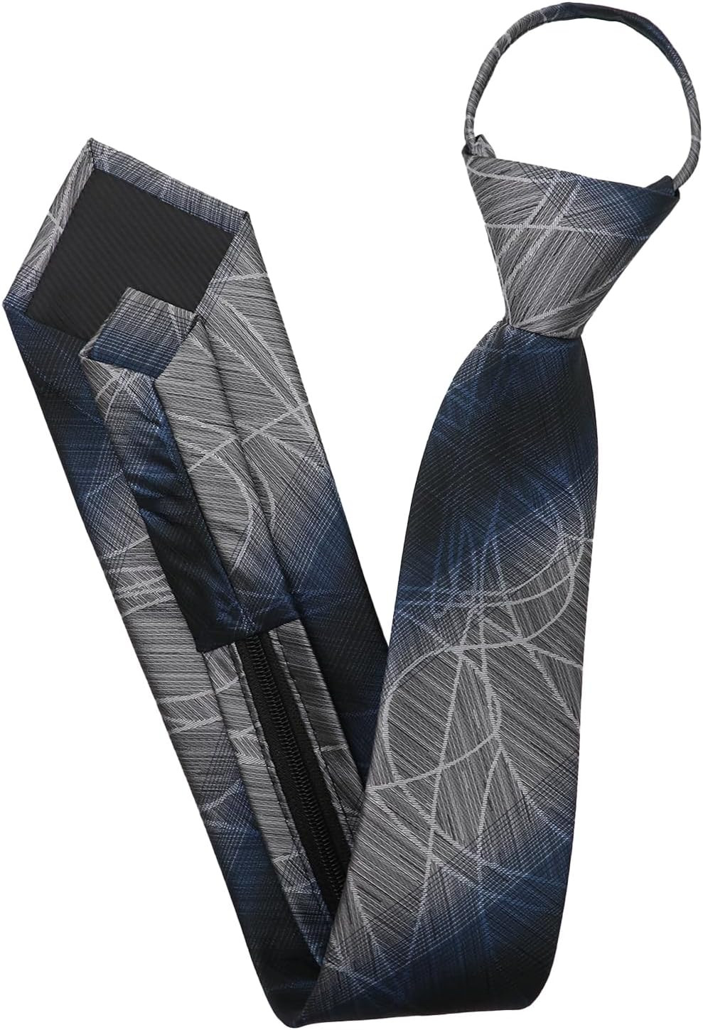 Men’s Pre-Tied Zipper Necktie Adjustable 3.15 Formal Business Wedding Tie