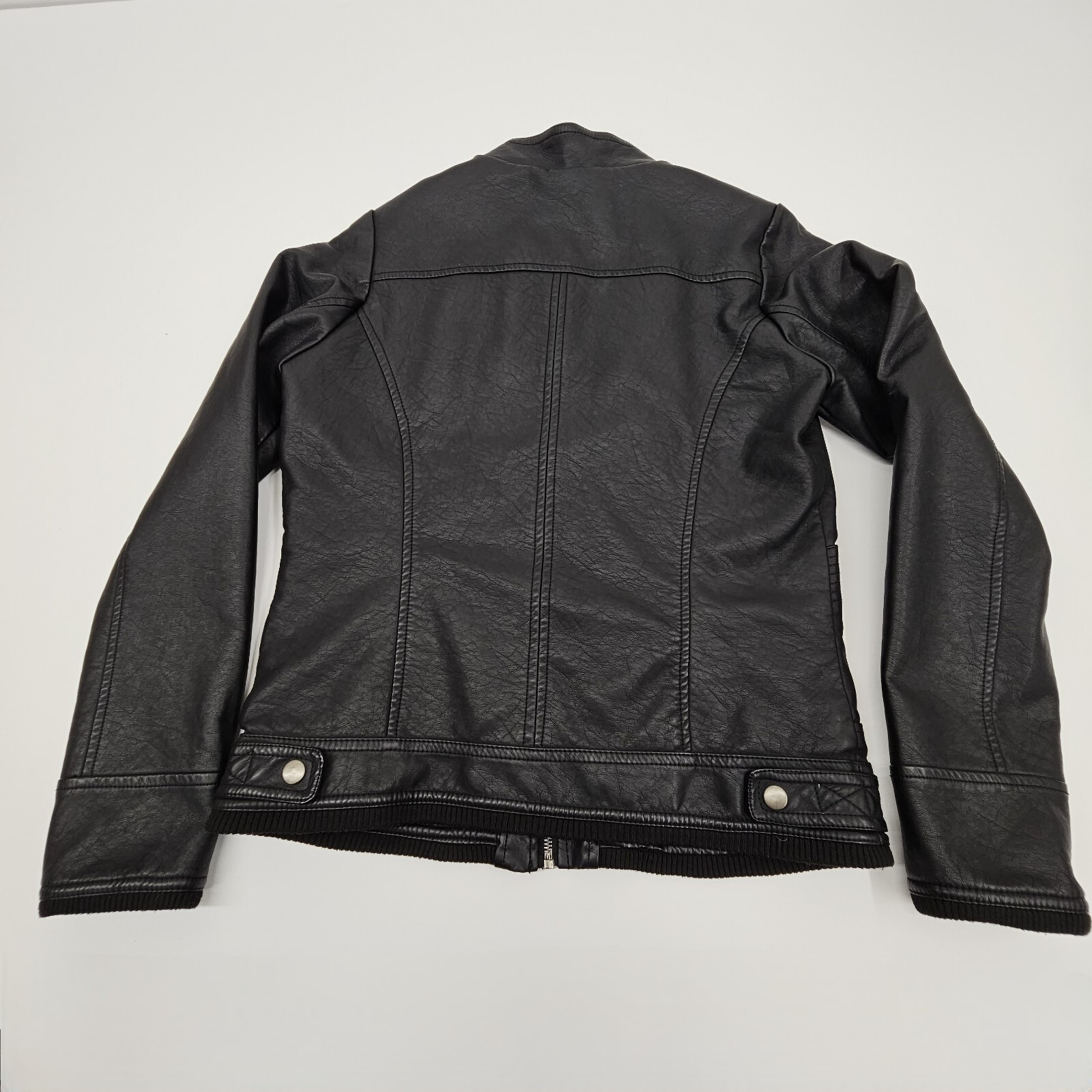 Royalty For Me Size Small Faux Leather Black Moto Jacket Plush luxe Lined Biker