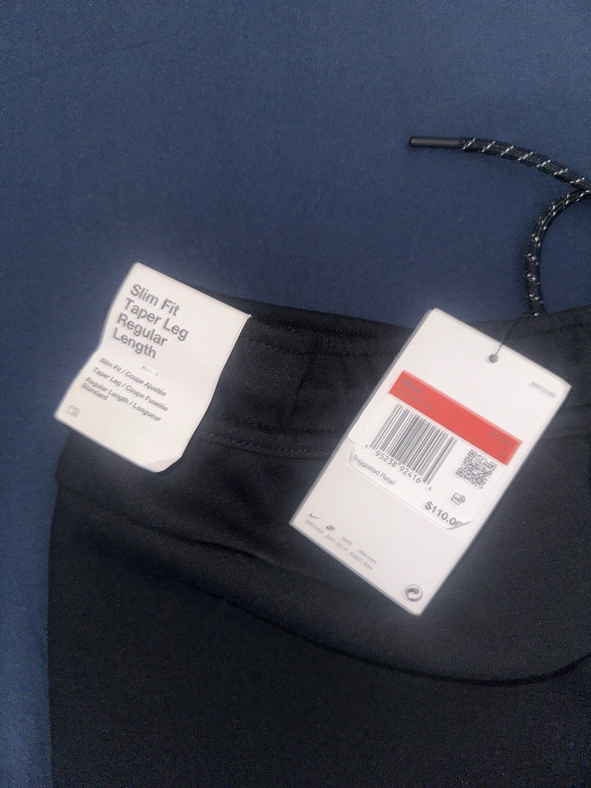 Nike Men’s Slim Tapered Jogger Pants Gray/Black Colorblock L CU4495-016