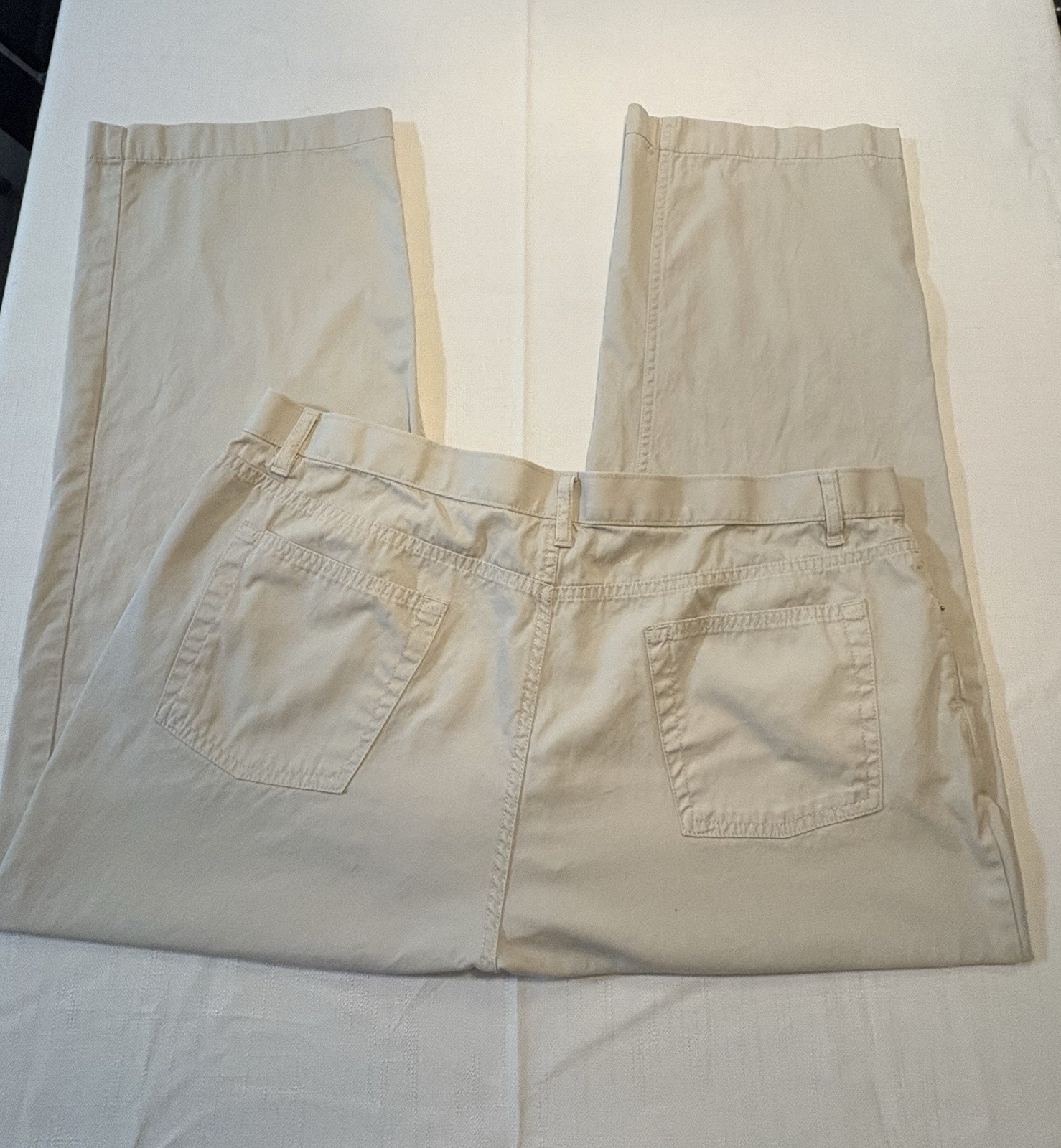 Cremieux Classics Men’s Beige Chino Pants 40×30 Classic Fit Straight Flat Front