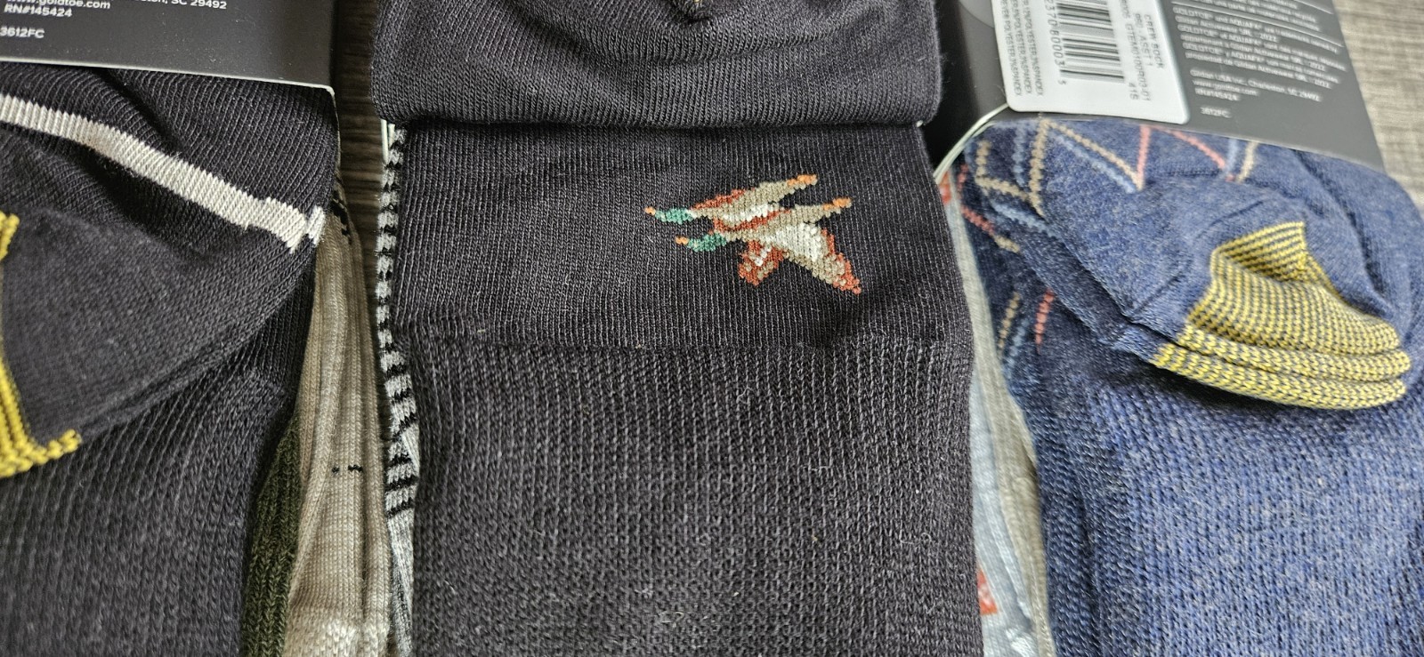 Lot of 3 GOLDTOE Men’s 3 Pair Assorted Crew Dress Socks Size 6-12.5 NWT Dog Boat