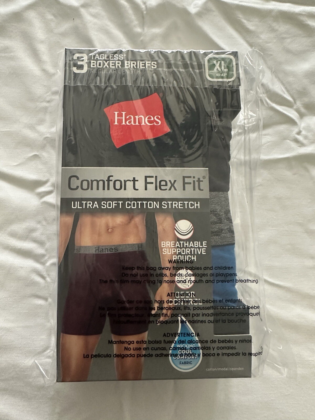 Hanes CFFBC3 Ultra Soft Stretch Boxer Brief – 3 Pack