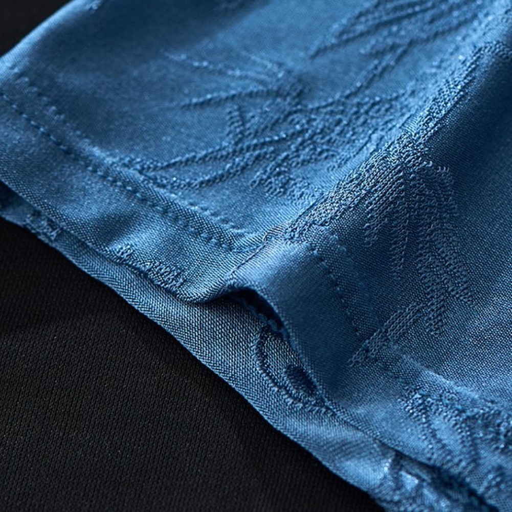 Men Ice Silk Jacquard Solid Boxer Shorts Middle Waist Underpants L-4XL
