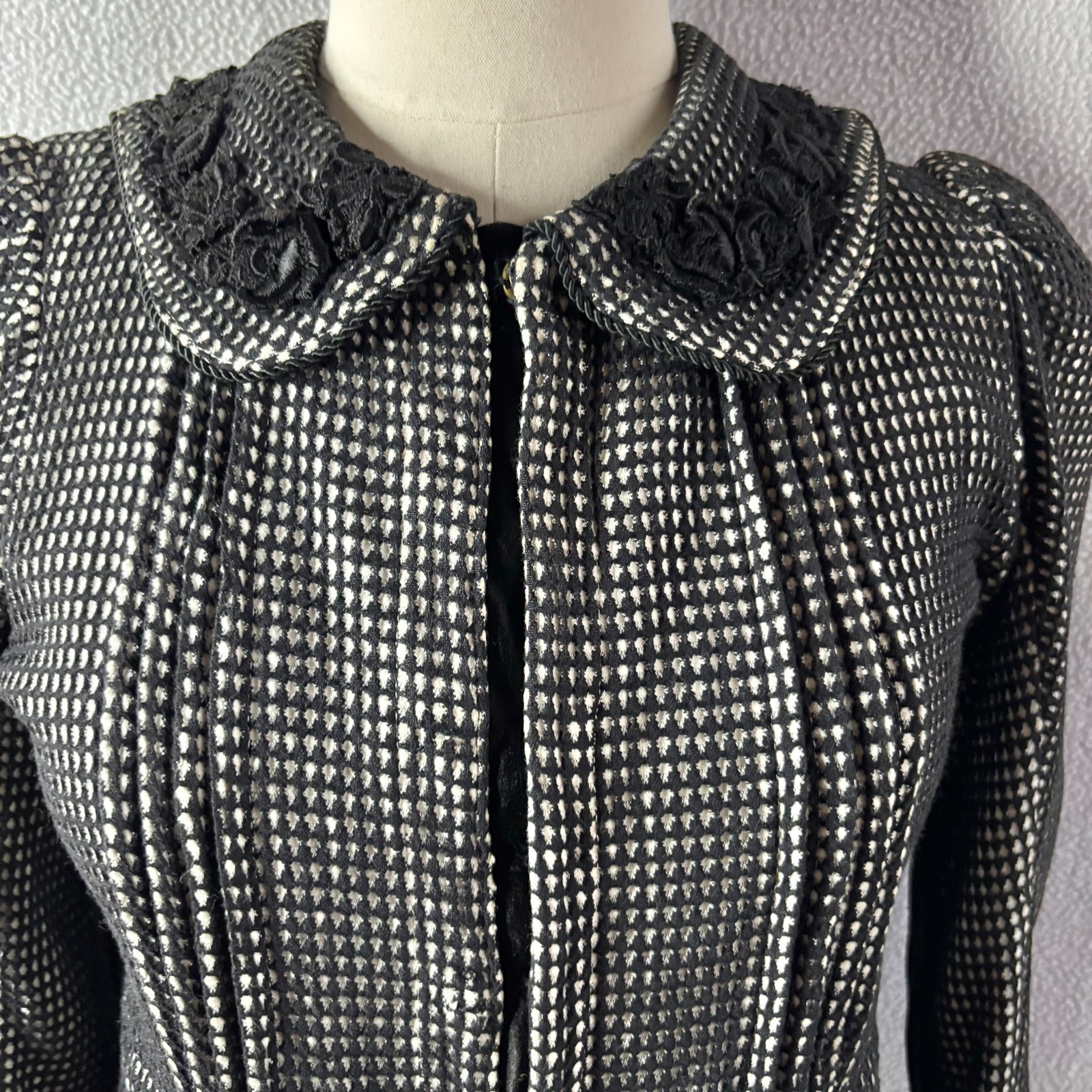 Hungarian Handmade Traditional Folk Top Jacket with Peplum Small