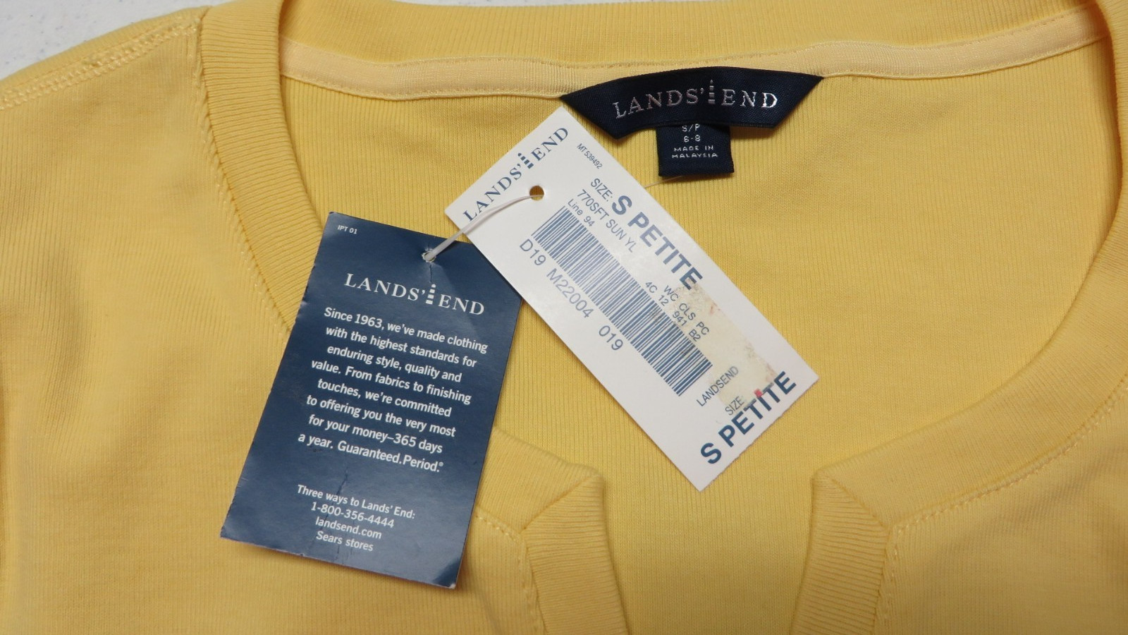 NWT Talbots yellow 3/4 sleeve 100% Baumwolle Cotton top PS with FREE SS tee Sm
