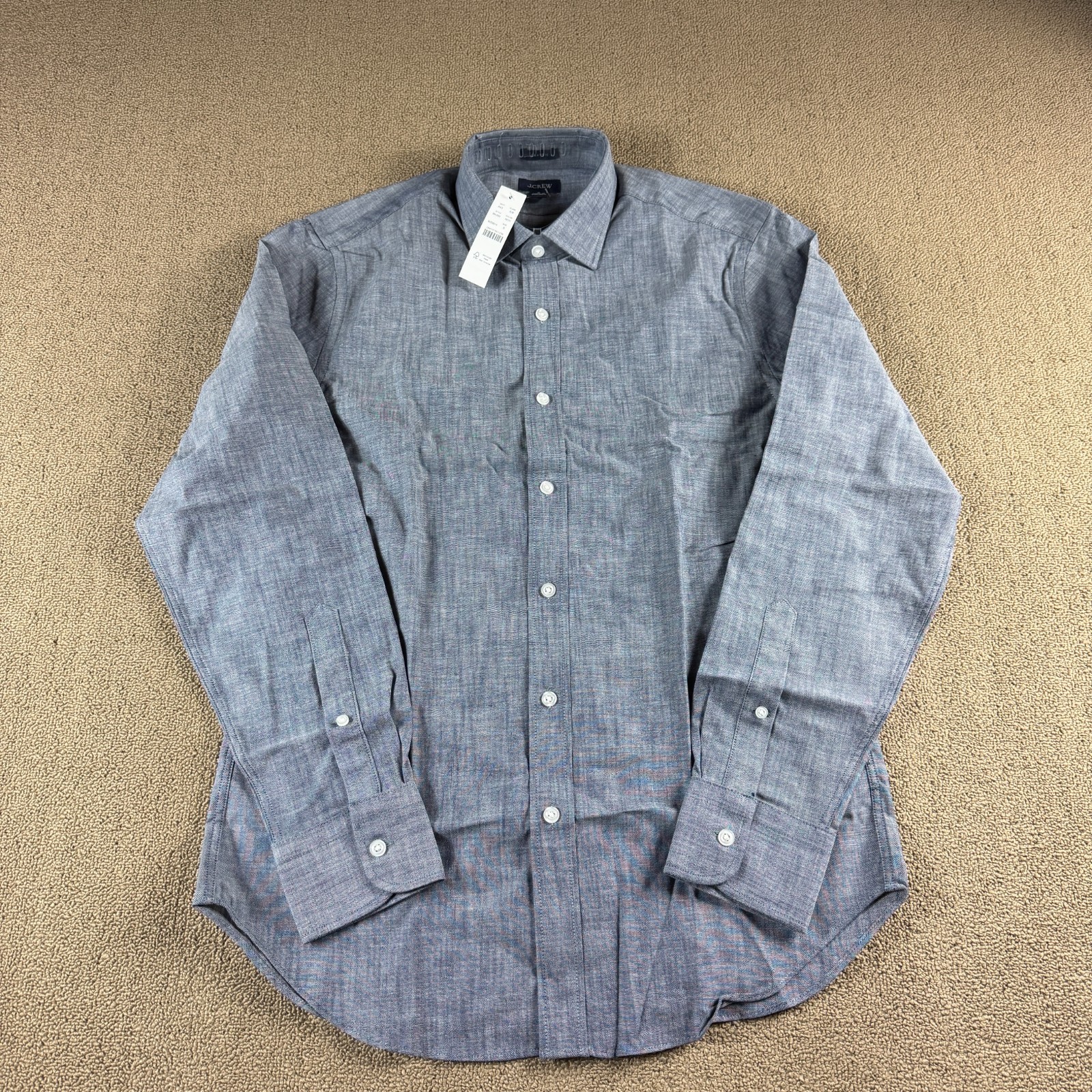 J.Crew Bowery Long Sleeve Button Up Shirt Blue Chambray Size S NWT MSRP $98