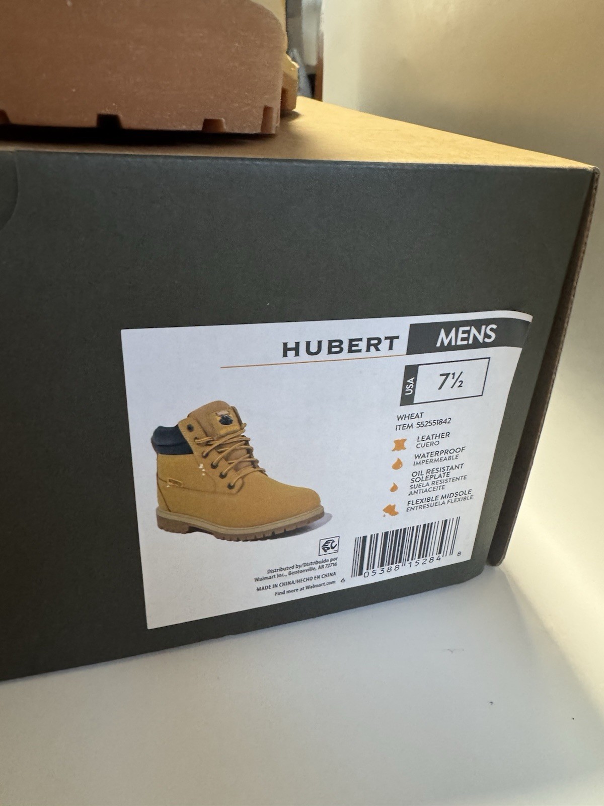 Hubert Waterproof Oil Resistant Leather Work Boots Wheat Men’s US 7.5 Steel Toe