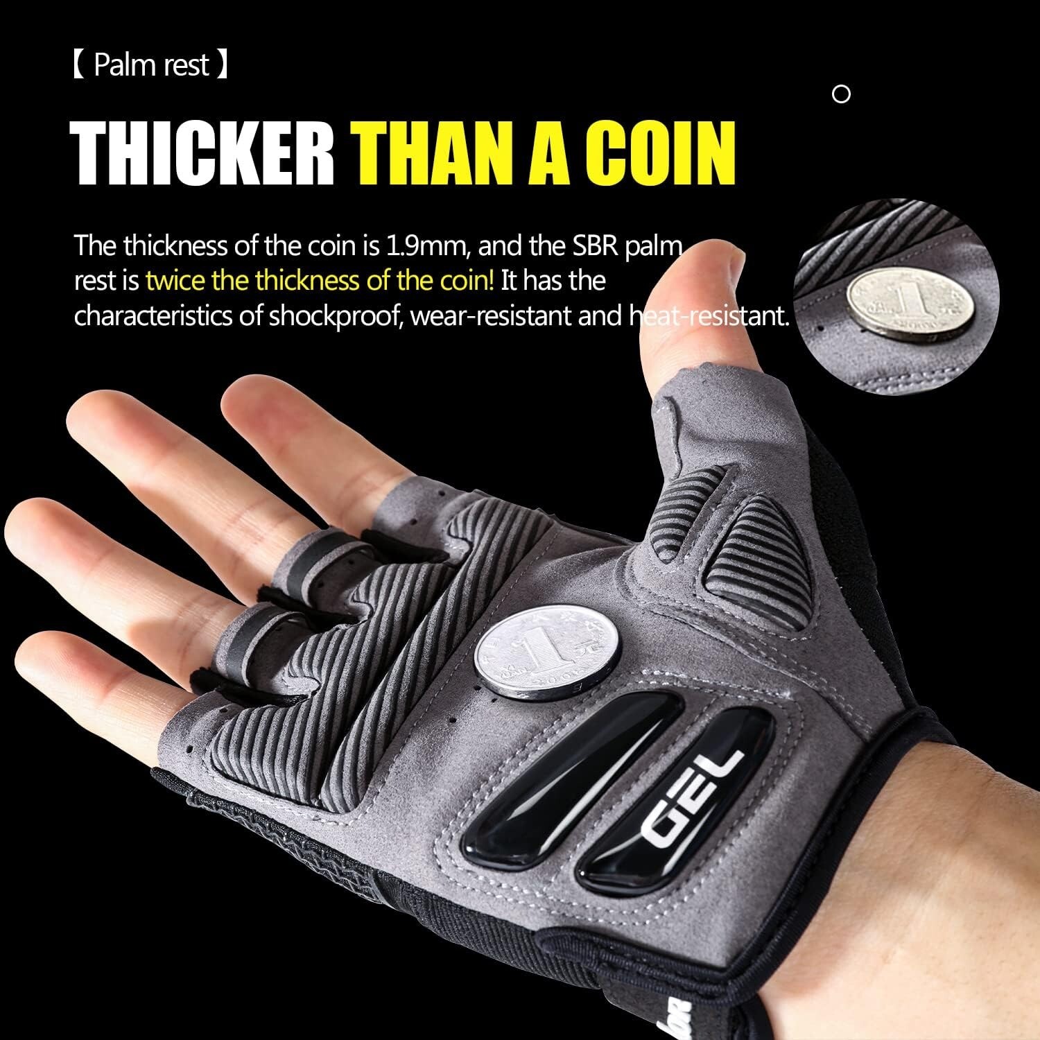 Bicycle Cycling Gloves Anti Slip Shock Gel Pad Breathable Half Finger Gym Gloves