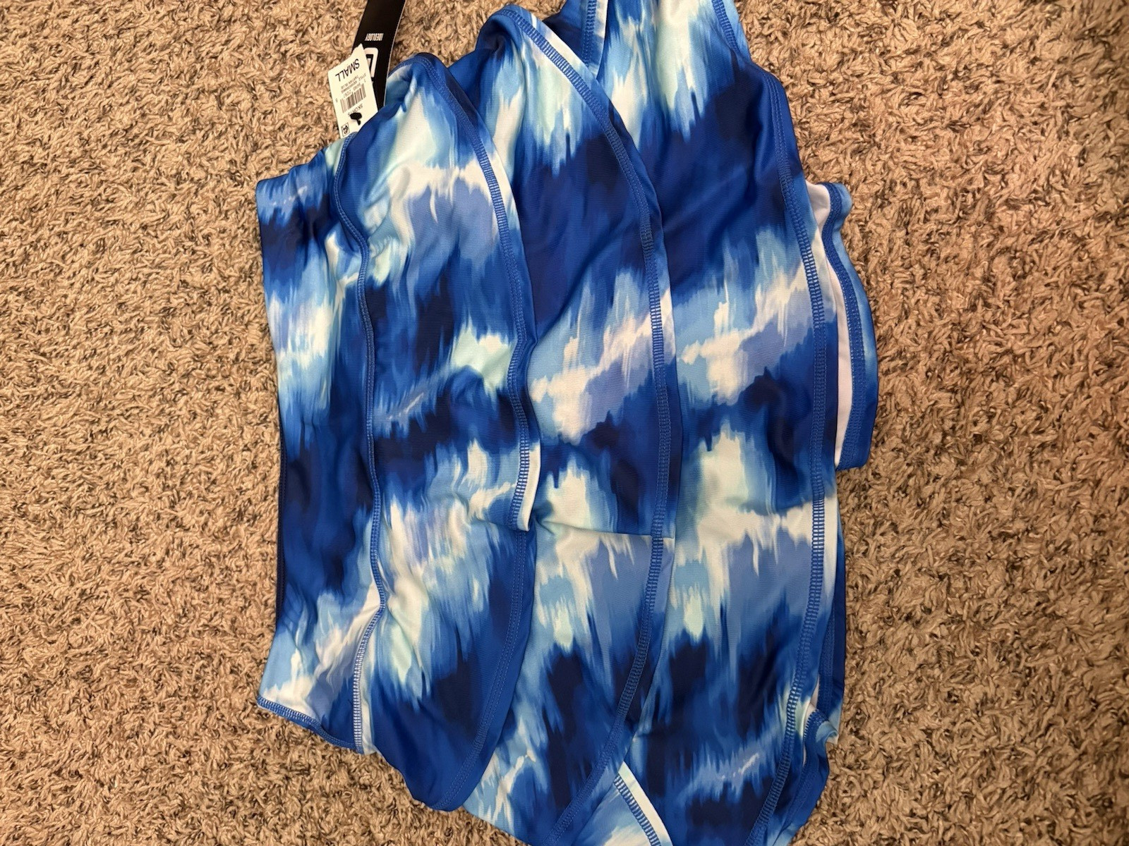 Ideology Women’s Blue/White Tie-Dye Tennis Skort S Pull-On Elastic Stretch