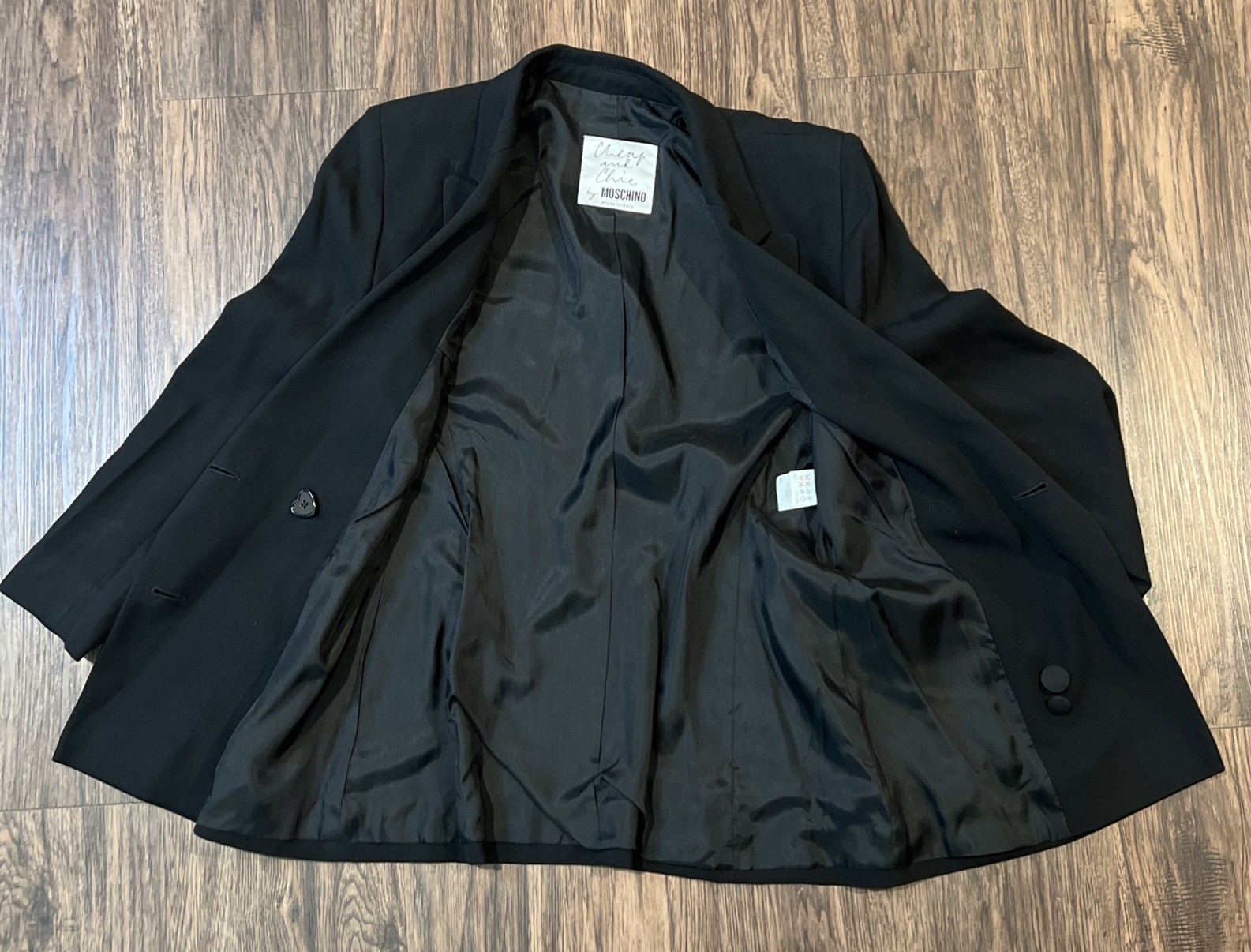 Moschino Cheap & Chic Jacket Skirt Set Size 8 Color Black Read Notes
