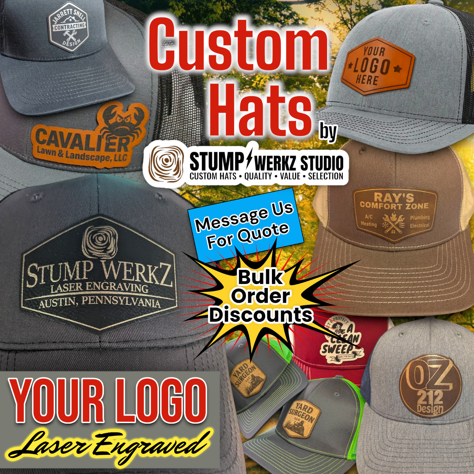 Custom Hat Trucker Baseball Cap Leather Patch CTT Oil Exploration & Cattle Texas