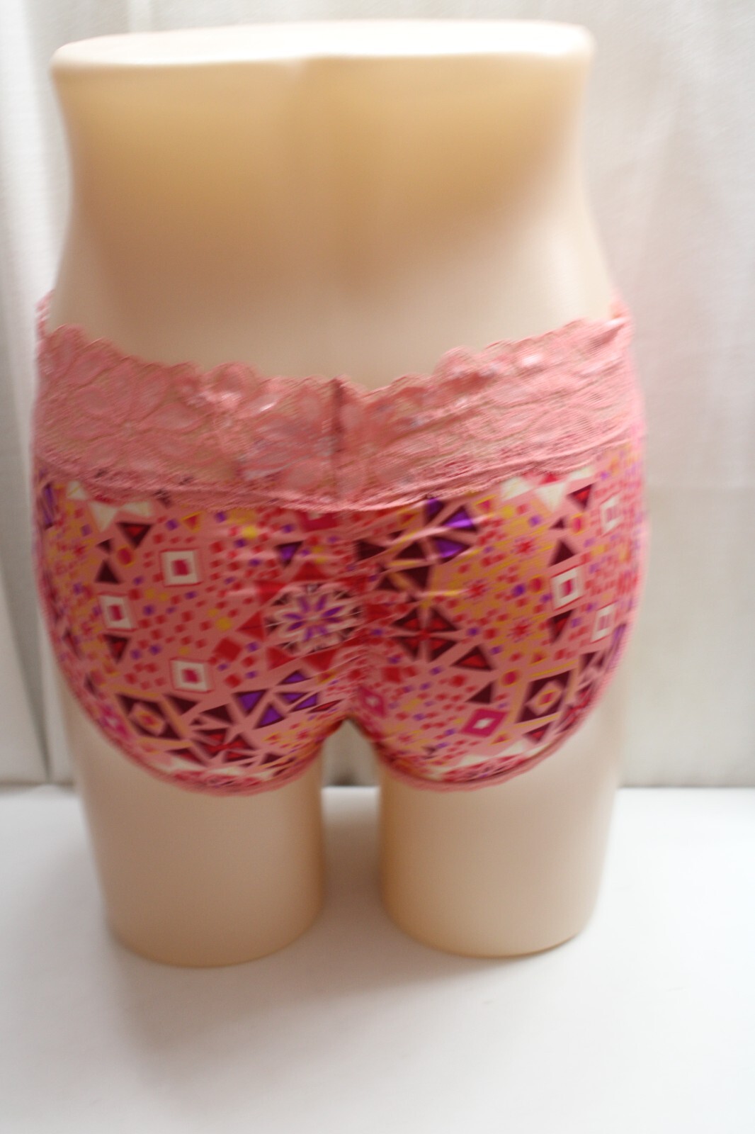 Nylon/Span ROSE Coral Pink Blue Purple Floral Lace Sheer sissy bikini panties M