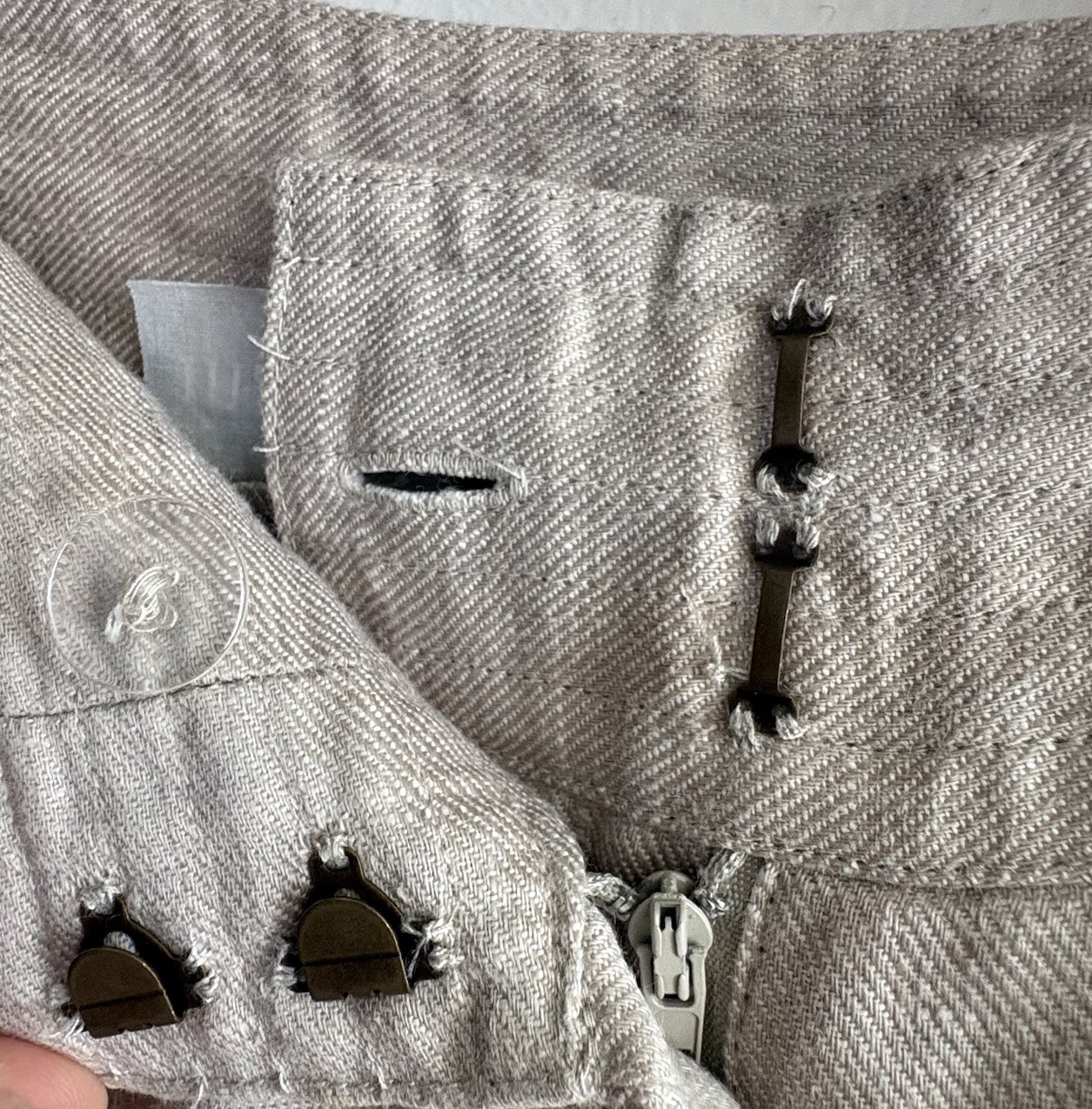 Mac & Jac 100% Linen Pants Sz 8 Fully Lined Beach 32 W Beige Straight Leg 32 Ins